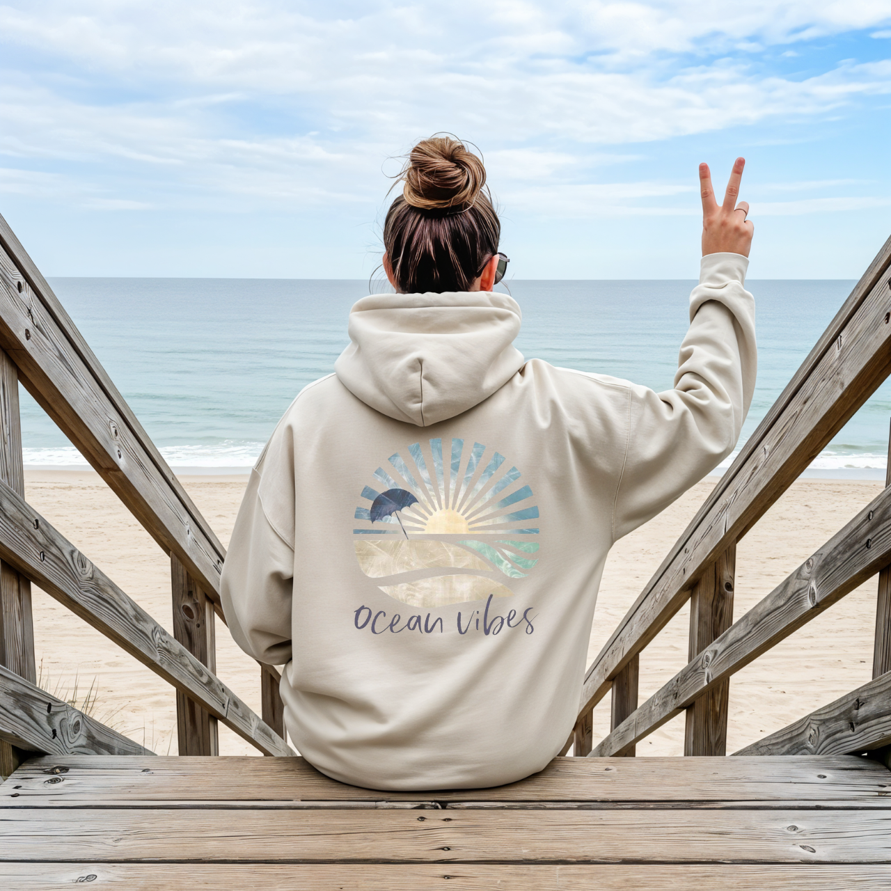 Ocean Vibes Beach Hoodie, Coastal Sweatshirt, Summer Vacation Pullover, Retro Sun Wave Hoodie, Beach Lover Gift, Ocean Aesthetic Hoodie product thumbnail image Ocean Vibes Beach Hoodie, Coastal Sweatshirt, Summer Vacation Pullover, Retro Sun Wave Hoodie, Beach Lover Gift, Ocean Aesthetic Hoodie product thumbnail image