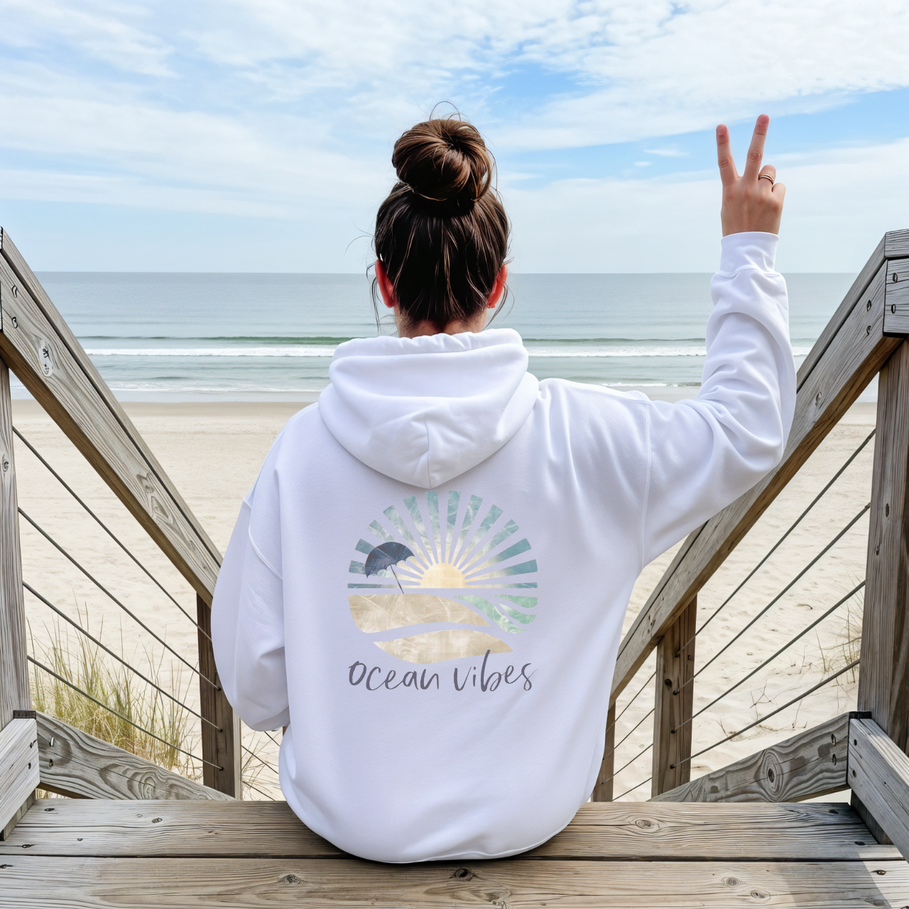 Ocean Vibes Beach Hoodie, Coastal Sweatshirt, Summer Vacation Pullover, Retro Sun Wave Hoodie, Beach Lover Gift, Ocean Aesthetic Hoodie product thumbnail image Ocean Vibes Beach Hoodie, Coastal Sweatshirt, Summer Vacation Pullover, Retro Sun Wave Hoodie, Beach Lover Gift, Ocean Aesthetic Hoodie product thumbnail image