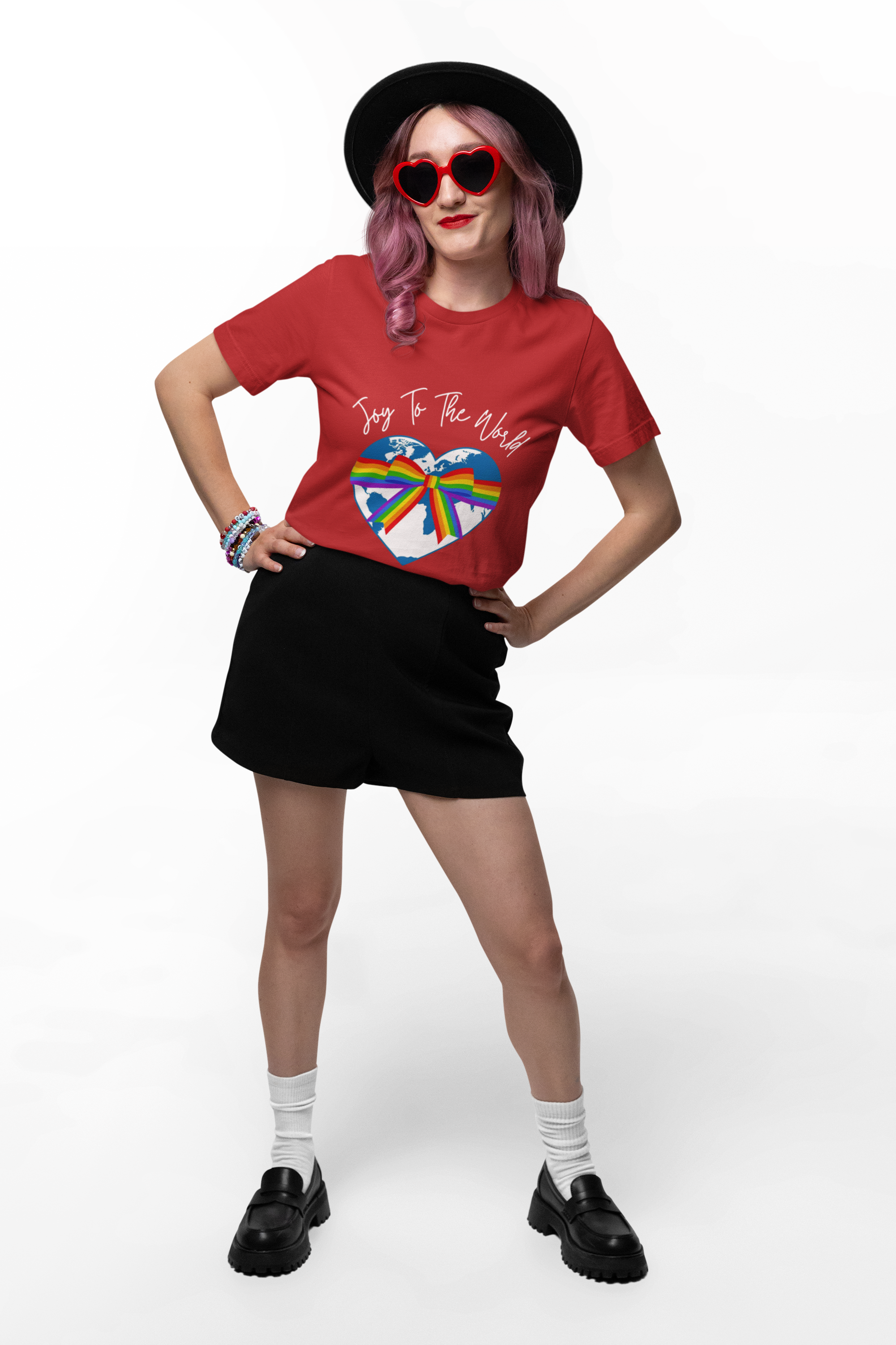Joy to the World LGBTQ Pride Holiday T-Shirt – Inclusive Equality Christmas Tee