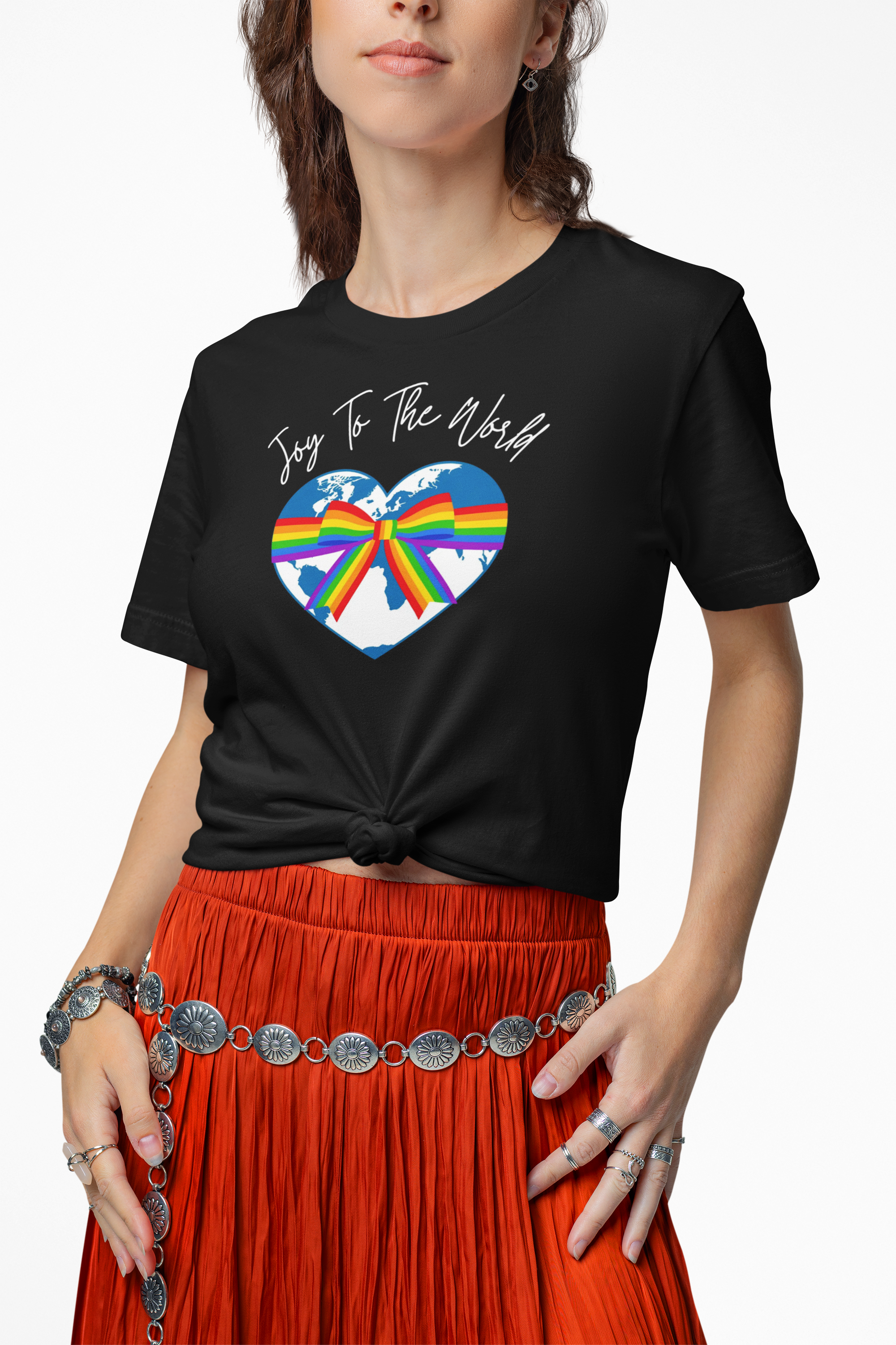 Joy to the World LGBTQ Pride Holiday T-Shirt – Inclusive Equality Christmas Tee product thumbnail image