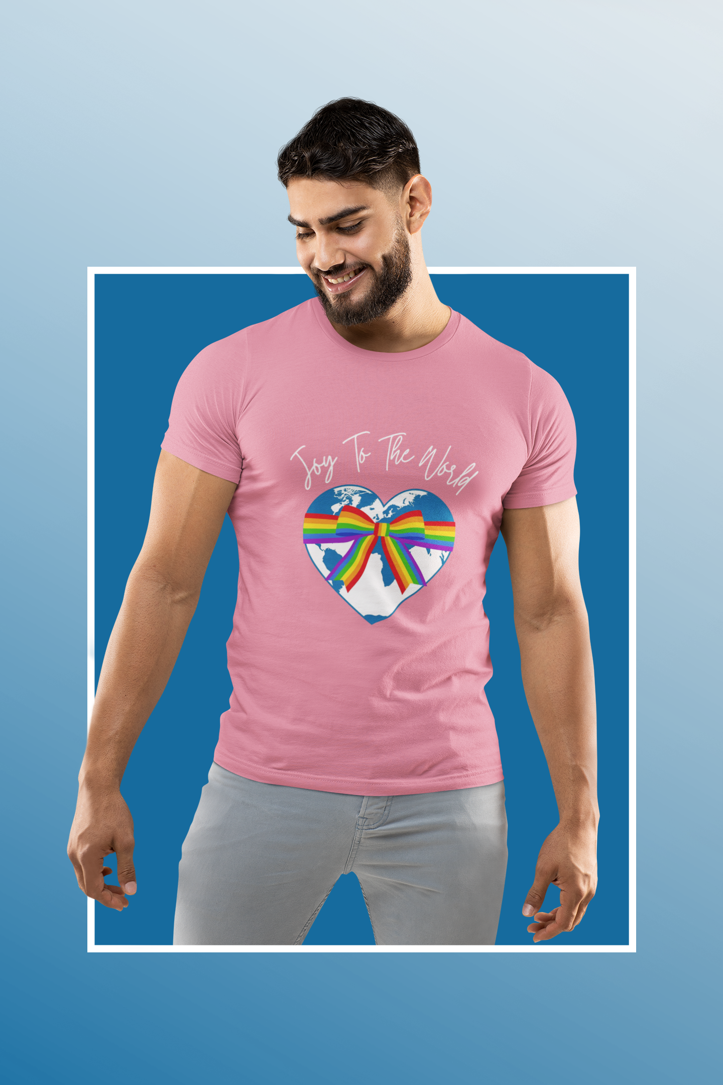 Joy to the World LGBTQ Pride Holiday T-Shirt – Inclusive Equality Christmas Tee product thumbnail image