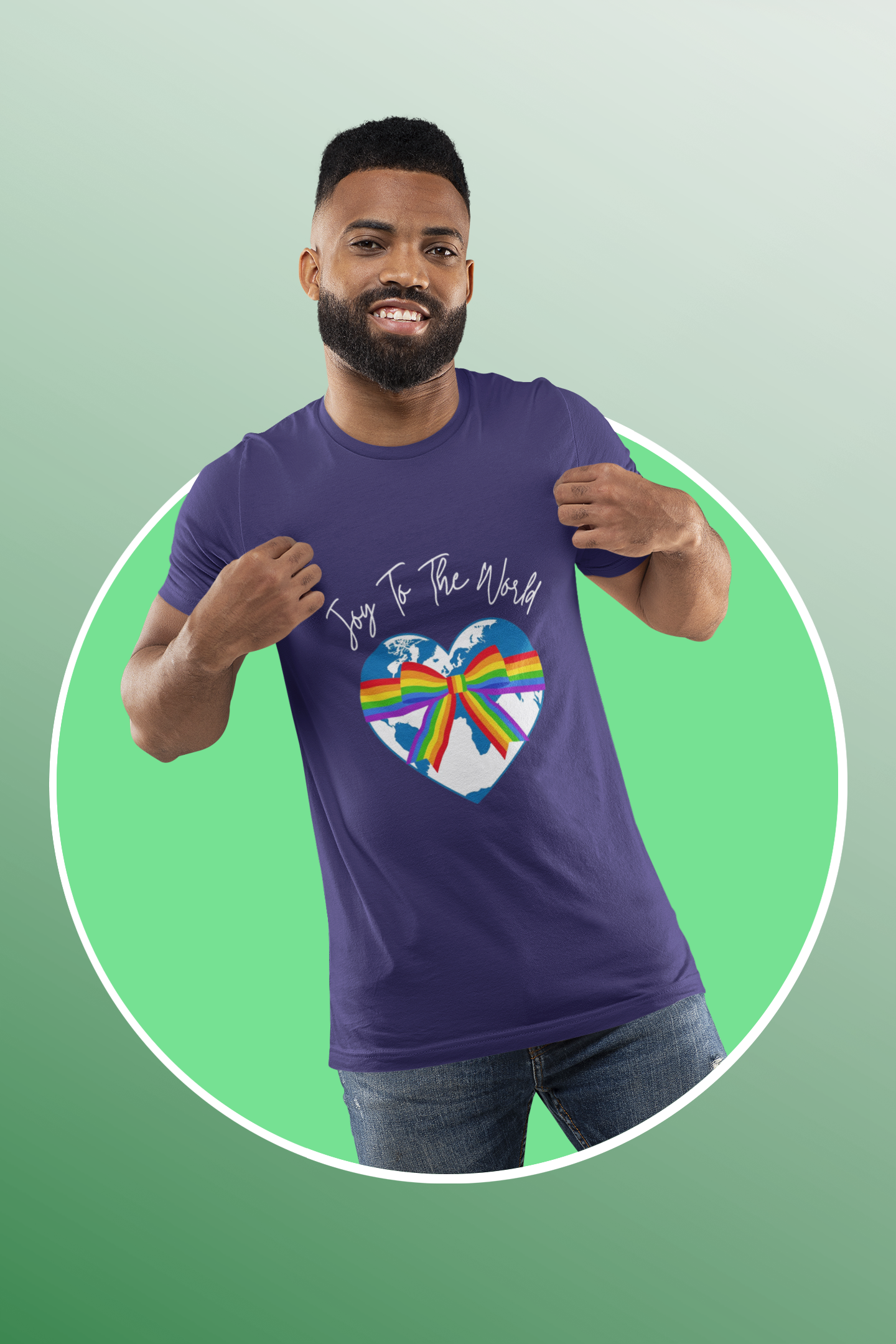Joy to the World LGBTQ Pride Holiday T-Shirt – Inclusive Equality Christmas Tee product thumbnail image Joy to the World LGBTQ Pride Holiday T-Shirt – Inclusive Equality Christmas Tee product thumbnail image
