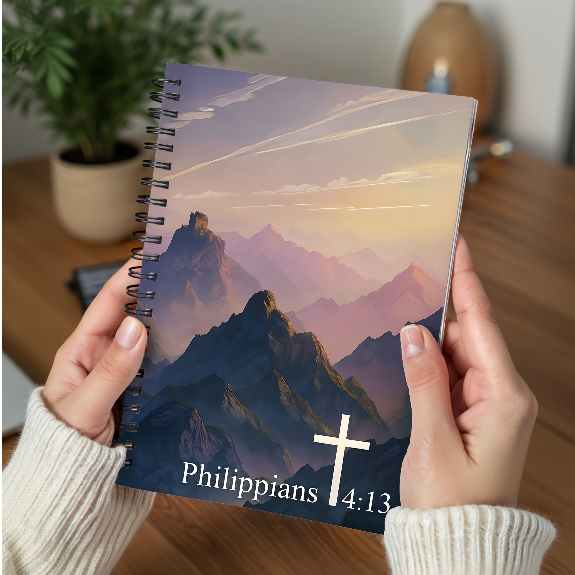 Philippians 4:13 Mountain Faith Spiral Notebook Christian Inspirational Journal product thumbnail image