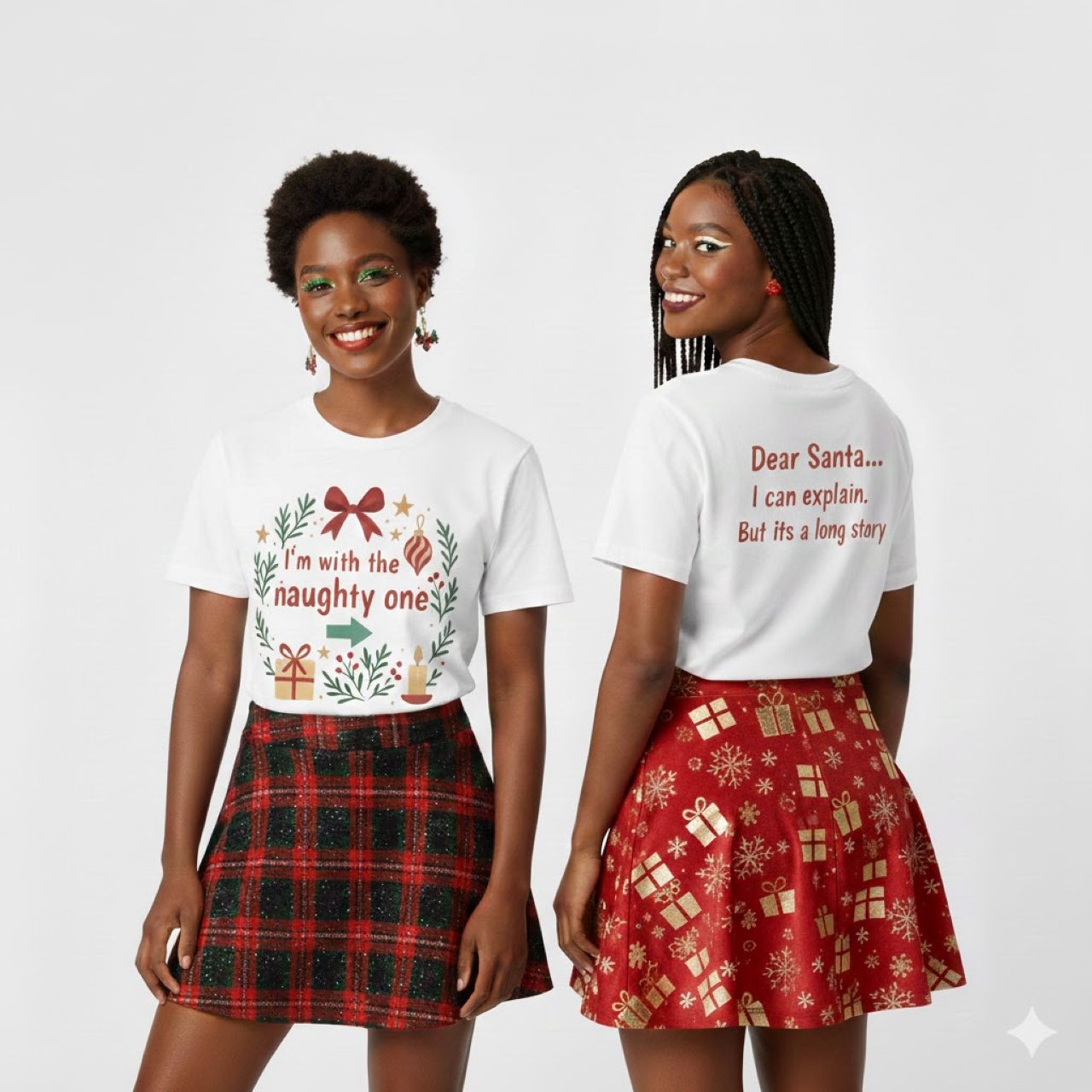 Christmas "I’m with the Naughty One T-Shirt product thumbnail image