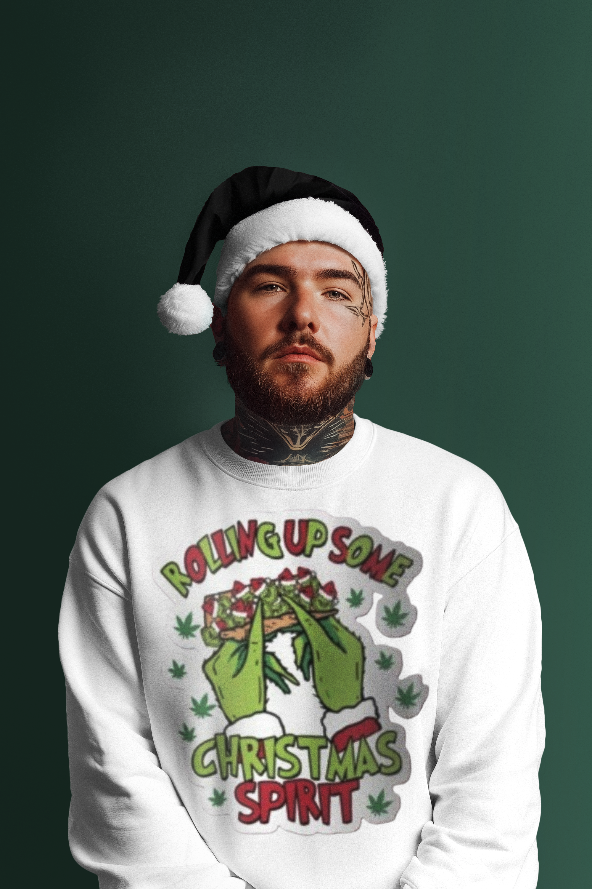  "Rollin' Up Some Christmas Spirit" Grinch-Inspired Holiday Pullover product thumbnail image
