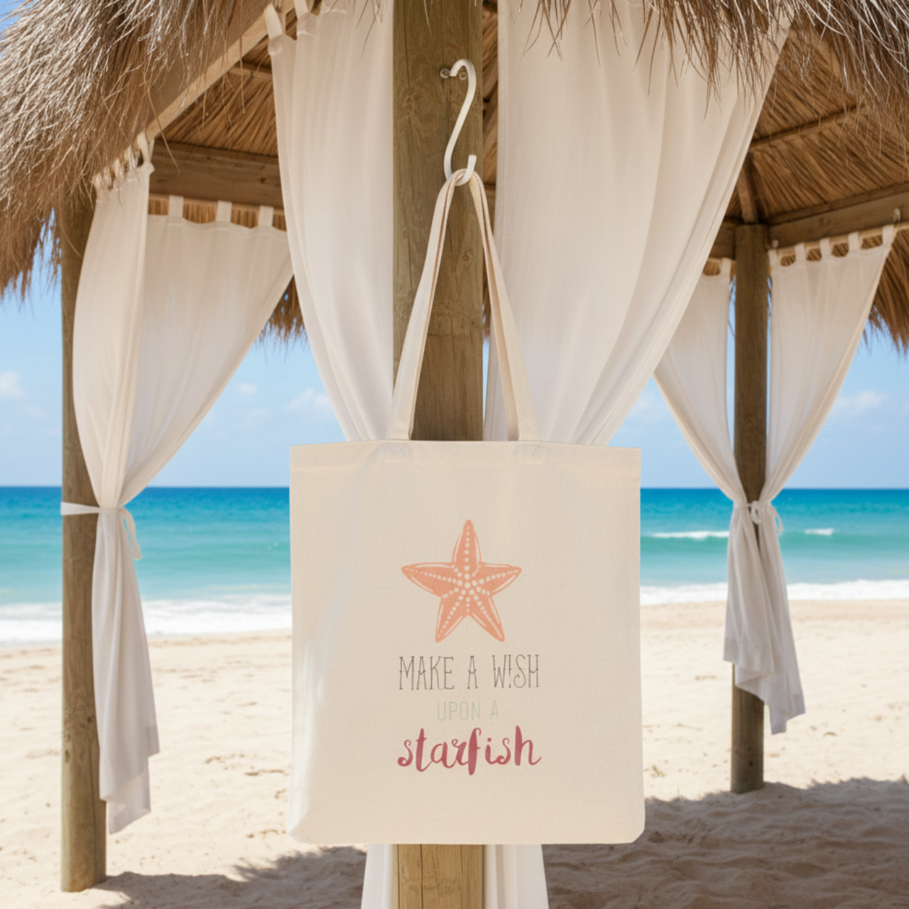 Make a Wish Upon a Starfish Tote Bag, Coastal Beach Tote, Summer Vacation Bag, Seashell Starfish Canvas Bag, Cute Ocean Quote Tote product thumbnail image Make a Wish Upon a Starfish Tote Bag, Coastal Beach Tote, Summer Vacation Bag, Seashell Starfish Canvas Bag, Cute Ocean Quote Tote product thumbnail image