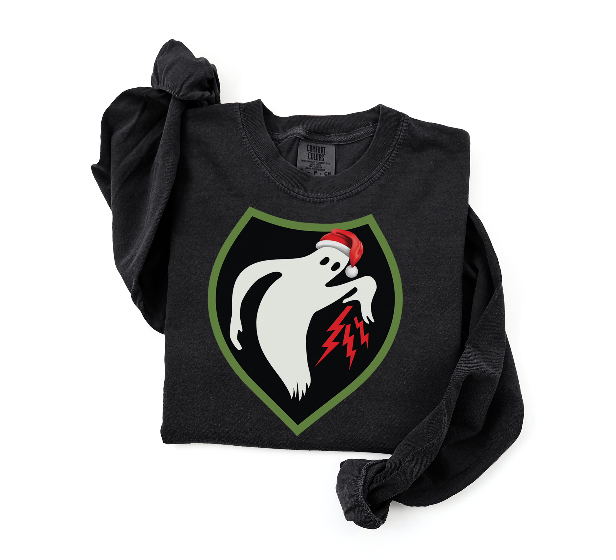 Ghost Army Christmas Long Sleeve T-Shirt | Santa Hat 23rd Special Troops Tee
