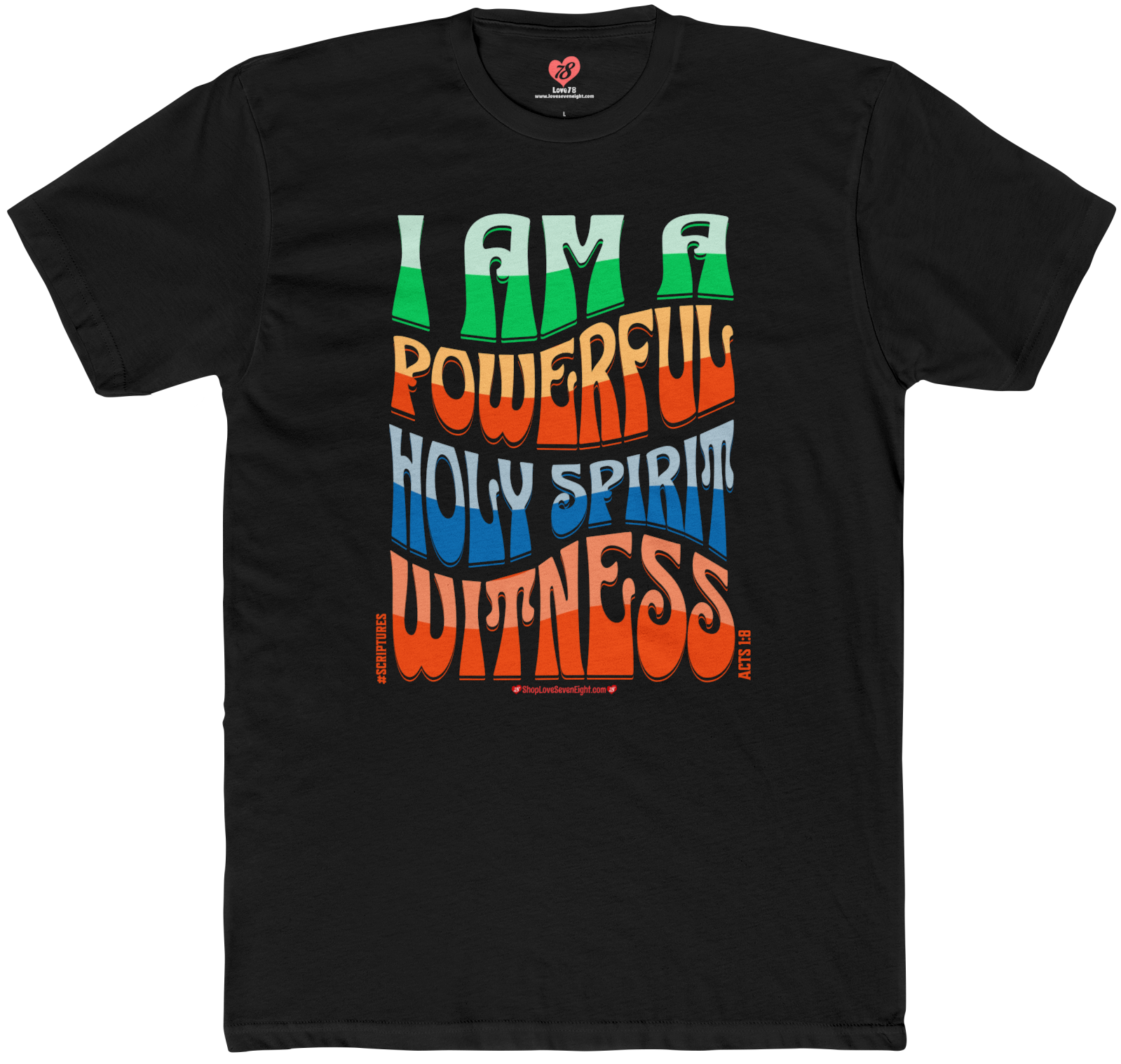#IAAPHSW - I Am A Powerful Holy Spirit Witness - Acts 1:8 - Dark Shirt - Christian TShirt - Unisex Short Sleeve Shirt Cotton Crew Tee