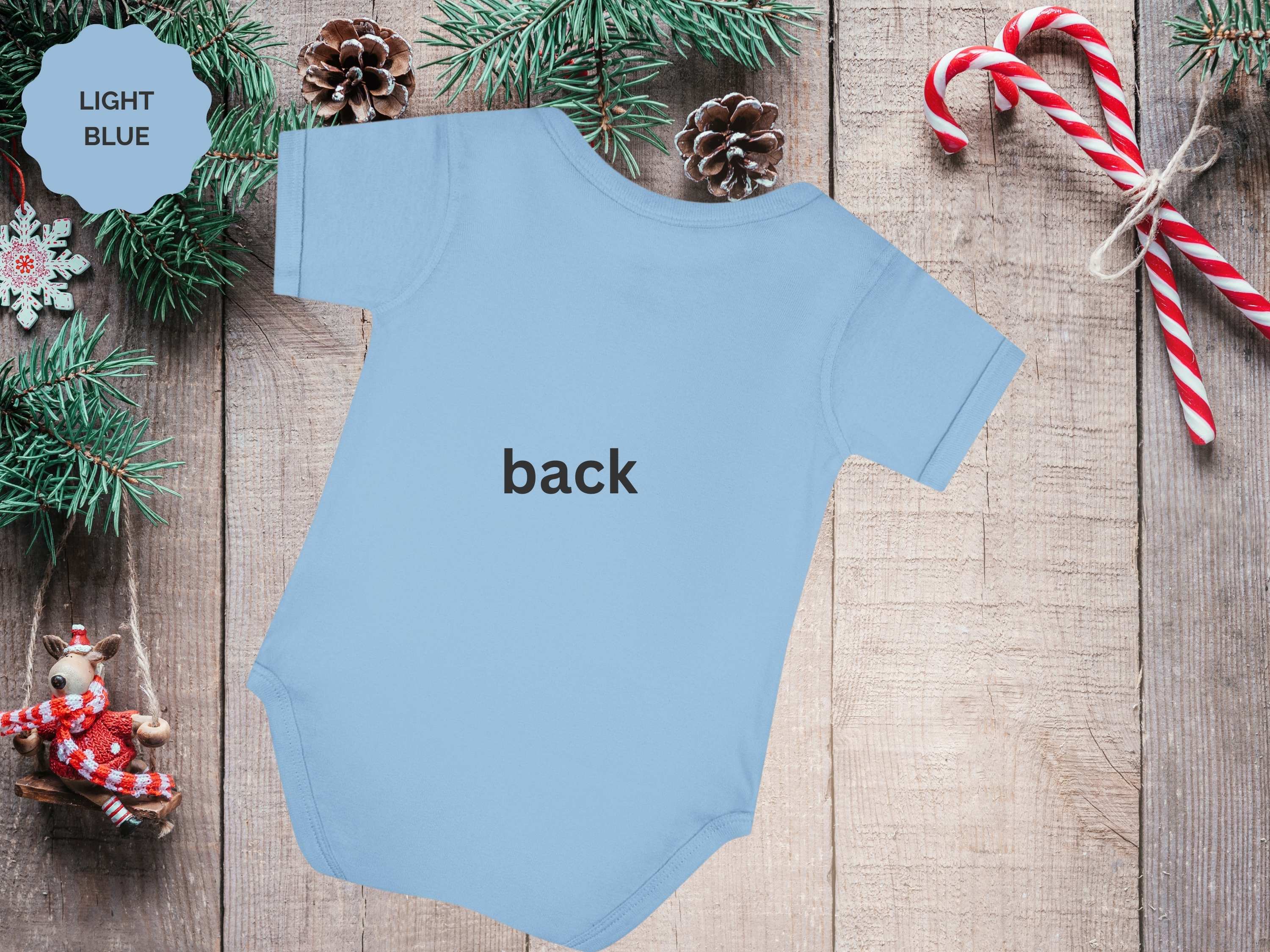 Baby Christmas Onesie, Goldendoodle Tangled in Christmas Lights, Rabbit Skins 4400 product thumbnail image