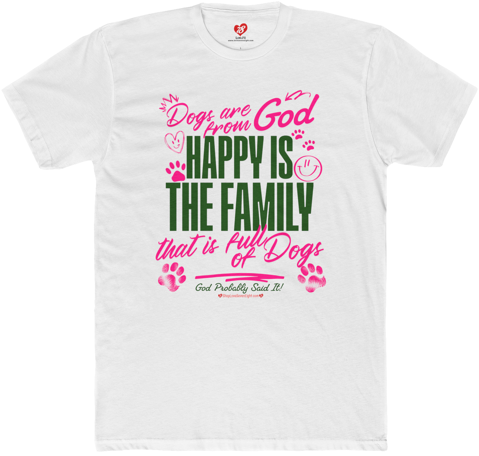 #GPSI-DAFG - Dogs Are From God - God Probably Said It - Dark Shirt - Christian TShirt - Unisex Short Sleeve Shirt Cotton Crew Tee product thumbnail image #GPSI-DAFG - Dogs Are From God - God Probably Said It - Dark Shirt - Christian TShirt - Unisex Short Sleeve Shirt Cotton Crew Tee product thumbnail image