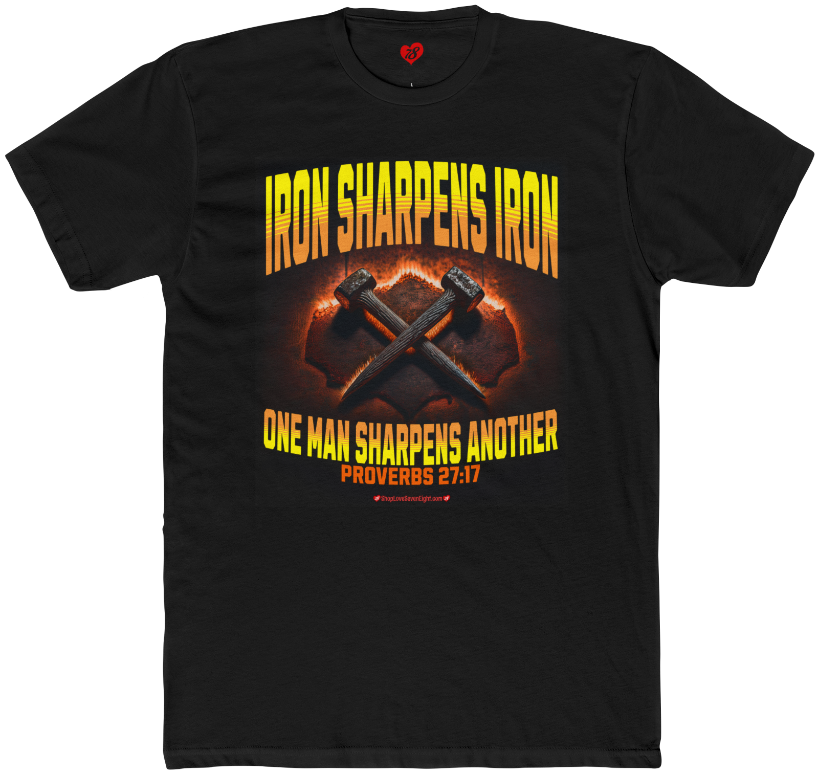 #ISIOMSA - Iron Sharpens Iron One Man Sharpens Another - Proverbs 27:17 - Dark Shirt - Christian TShirt - Unisex Short Sleeve Shirt Cotton Crew Tee