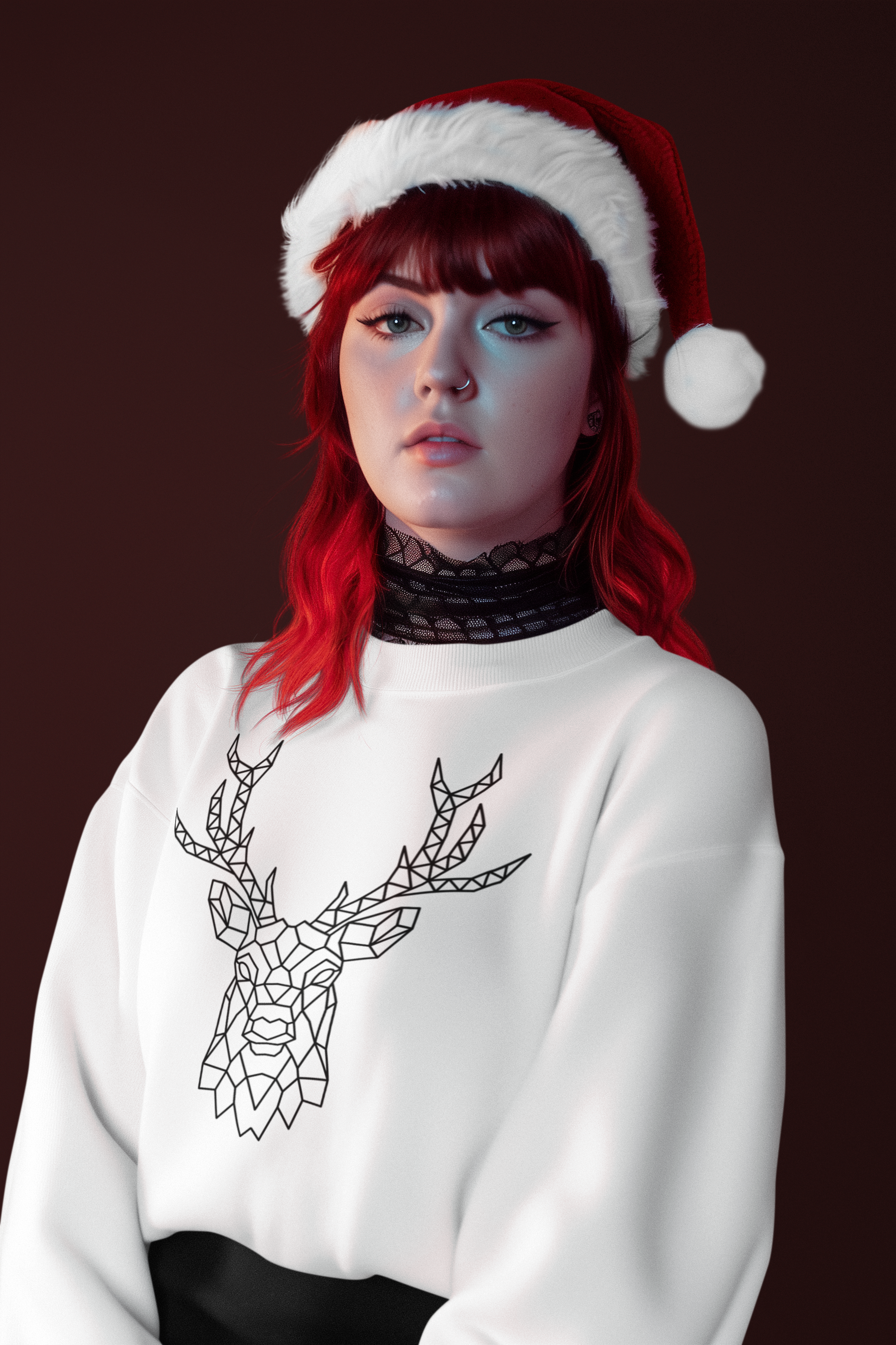 Geometric Stag T-Shirt – Minimal Line Deer Graphic Tee product thumbnail image