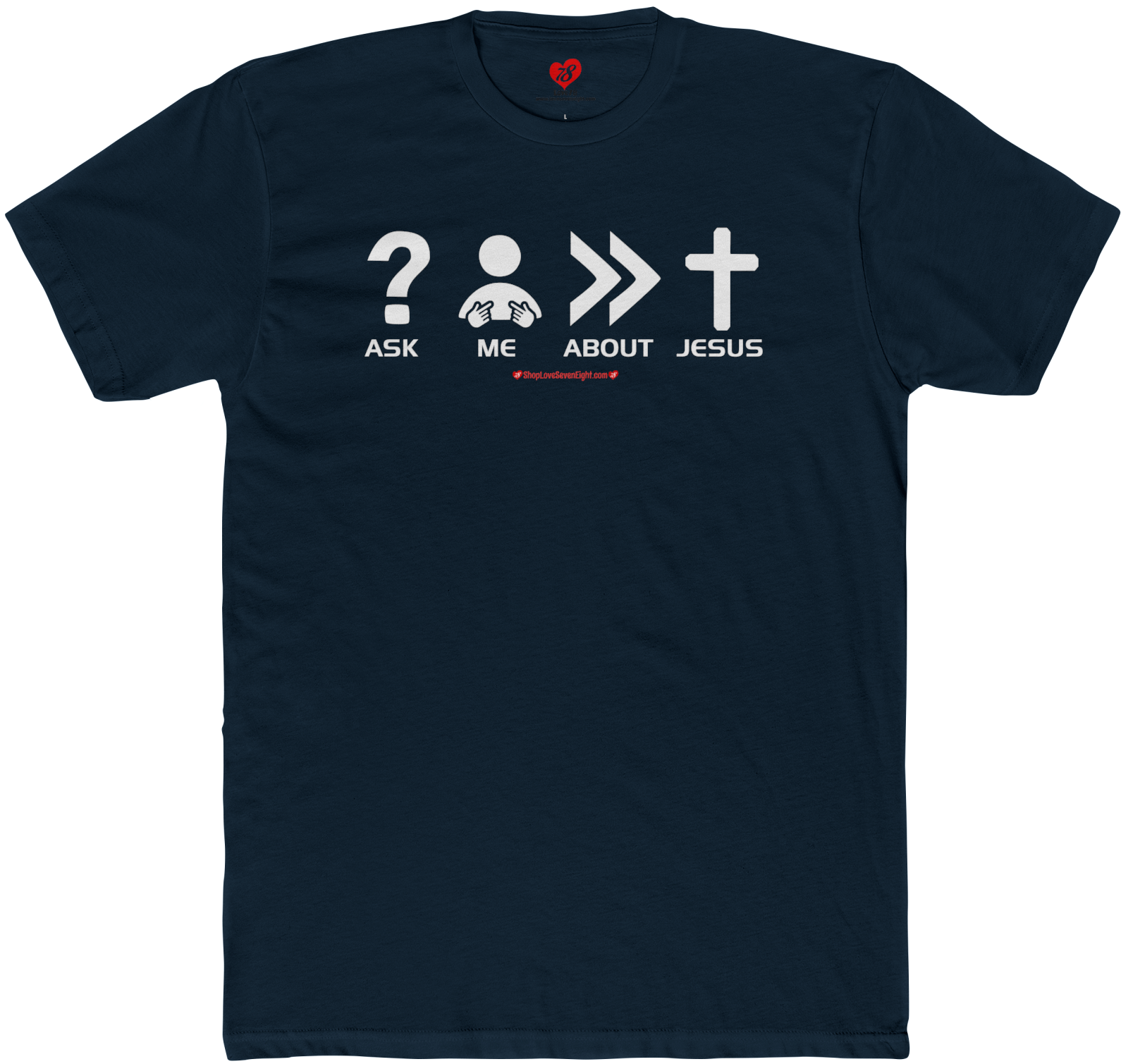 #AMAJ - Ask Me About Jesus - Icons Dark Shirt - Christian TShirt - Unisex Short Sleeve Shirt Cotton Crew Tee product thumbnail image #AMAJ - Ask Me About Jesus - Icons Dark Shirt - Christian TShirt - Unisex Short Sleeve Shirt Cotton Crew Tee product thumbnail image