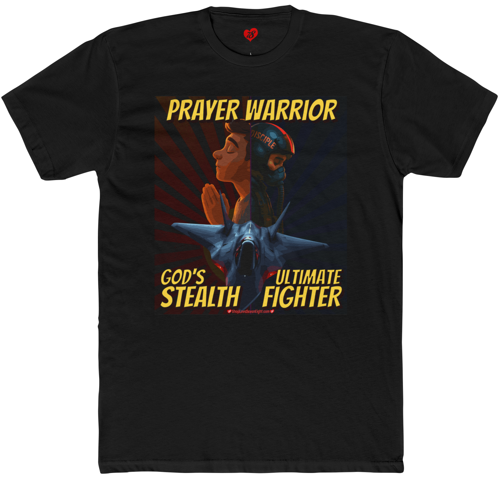 PW-GUST - Prayer Warrior God's Ultimate Stealth Fighter - James 5:16 - Dark Shirt - Christian TShirt - Unisex Short Sleeve Shirt Cotton Crew Tee product thumbnail image PW-GUST - Prayer Warrior God's Ultimate Stealth Fighter - James 5:16 - Dark Shirt - Christian TShirt - Unisex Short Sleeve Shirt Cotton Crew Tee product thumbnail image