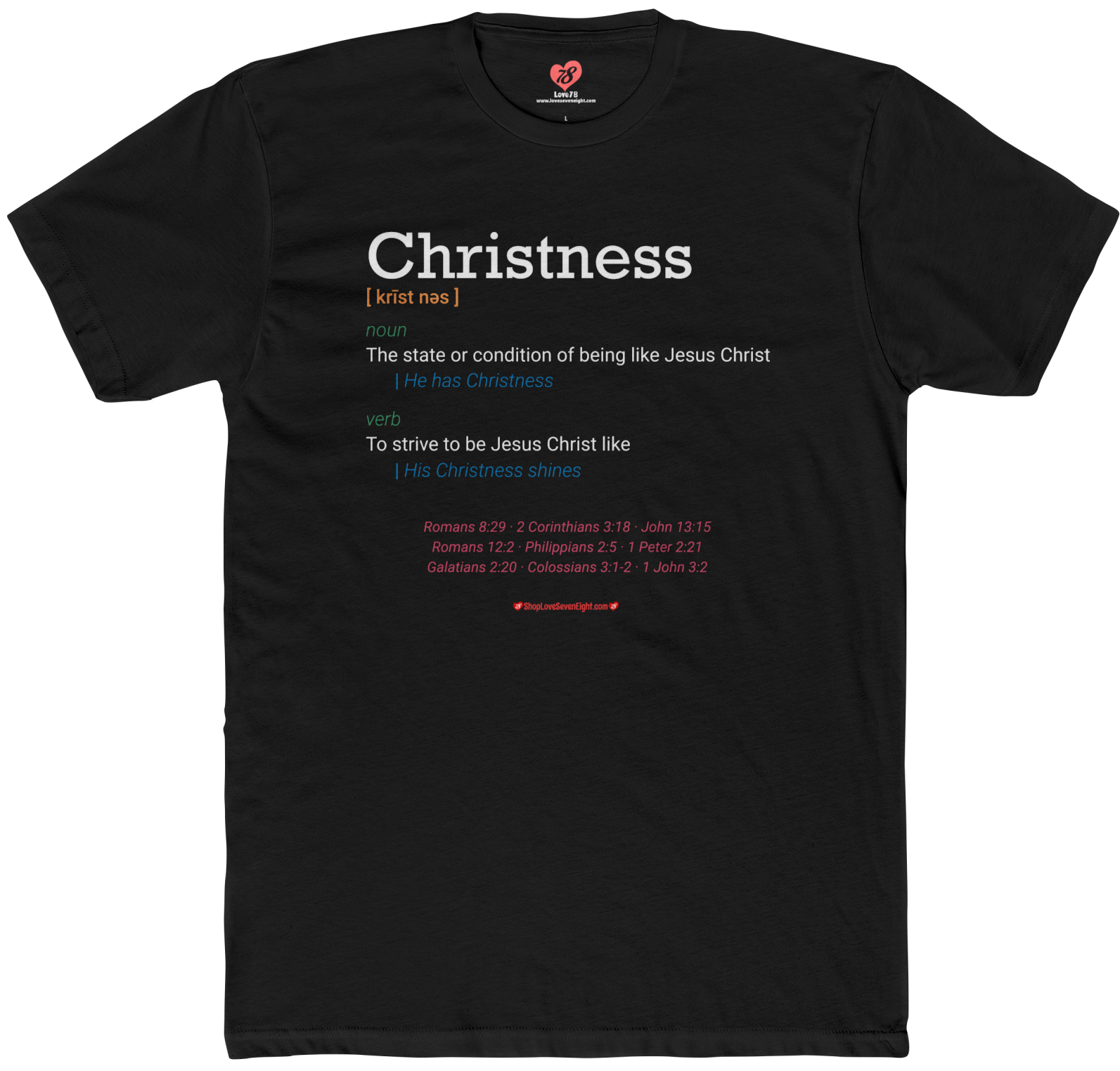#CHRISTNESS - Christness Definition - Dark Shirt - Christian TShirt - Unisex Short Sleeve Cotton Crew Tee product thumbnail image #CHRISTNESS - Christness Definition - Dark Shirt - Christian TShirt - Unisex Short Sleeve Cotton Crew Tee product thumbnail image