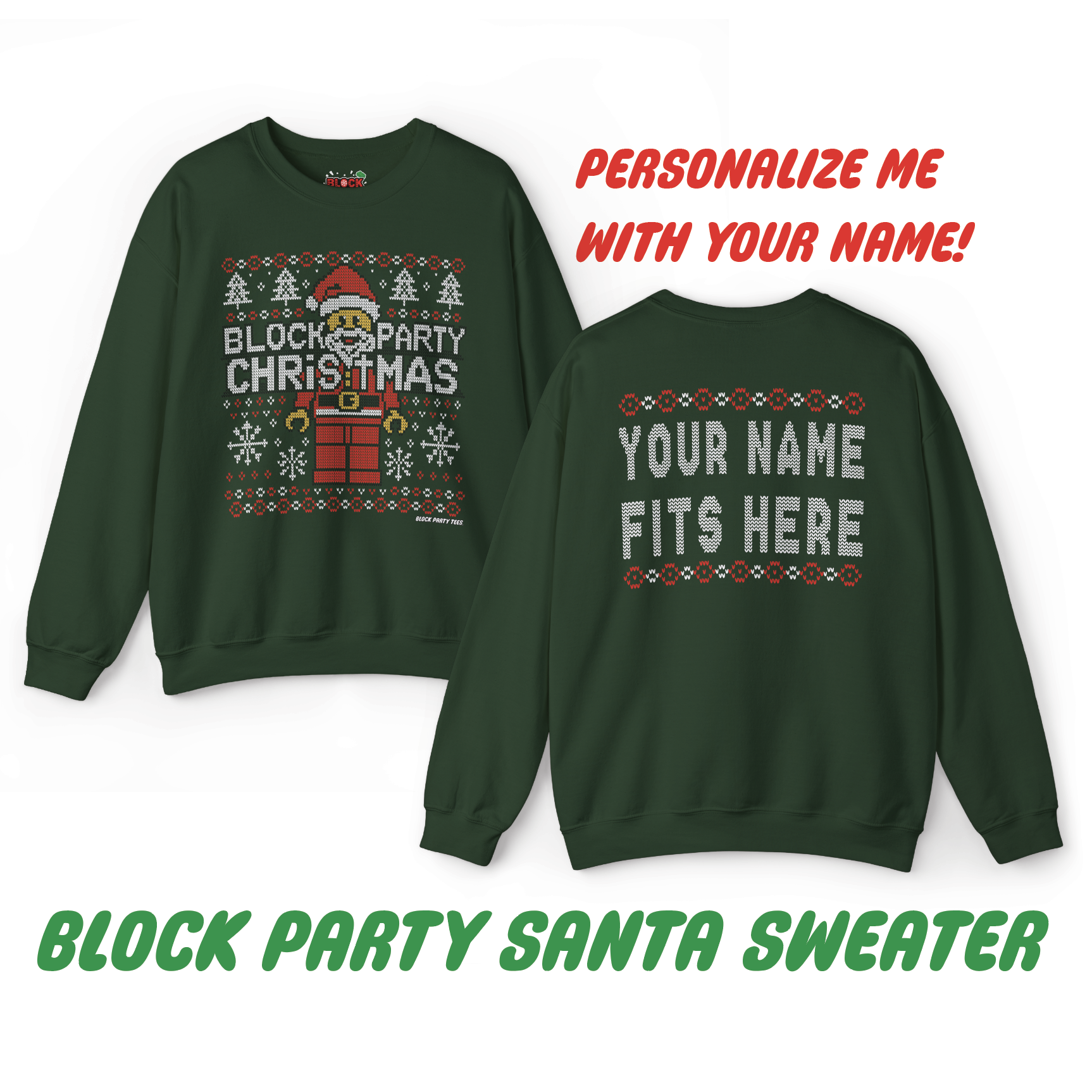 Personalized Block Party Christmas Santa Knit-Style product thumbnail image