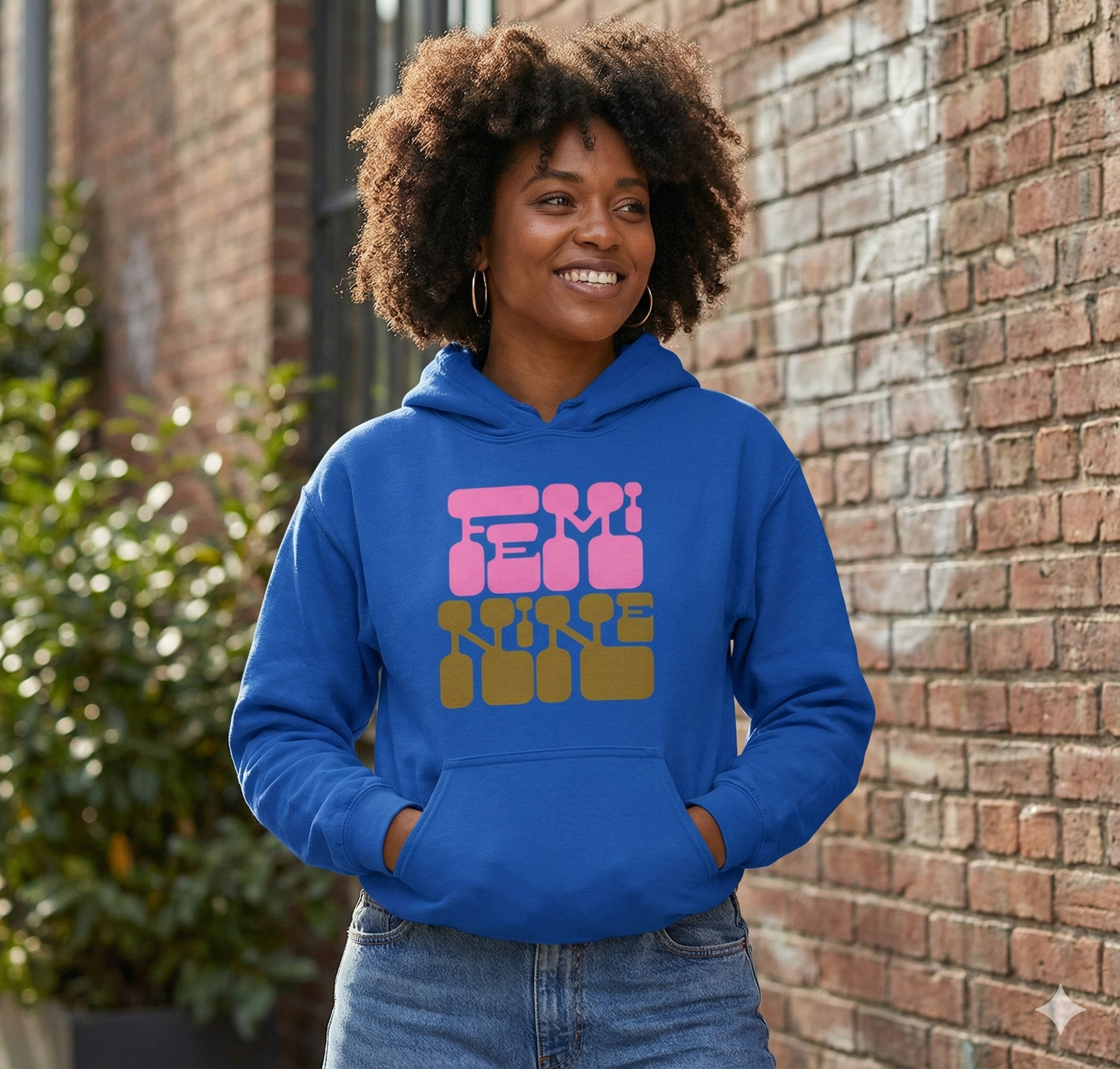 Retro Groove Hoodie — Bold Pink &amp; Gold Typography Pullover