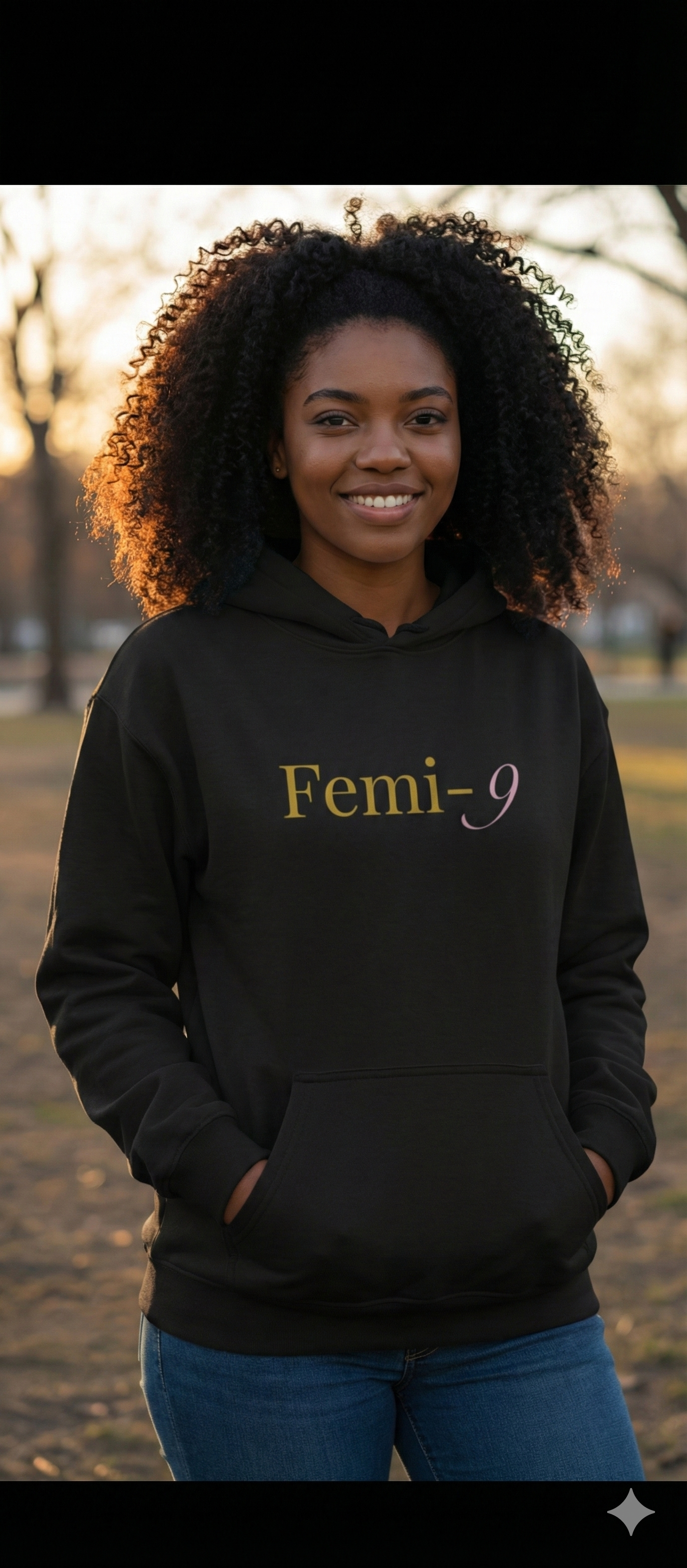 Femi-9 Logo Hoodie — Elegant Feminine Graphic Sweatshirt Femi-9 Logo Hoodie — Elegant Feminine Graphic Sweatshirt