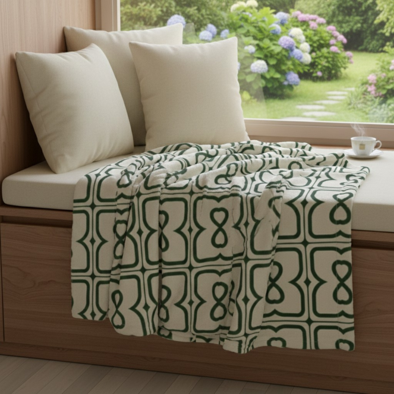 Sage Green EL Line - Velveteen Plush Blanket product thumbnail image Sage Green EL Line - Velveteen Plush Blanket product thumbnail image