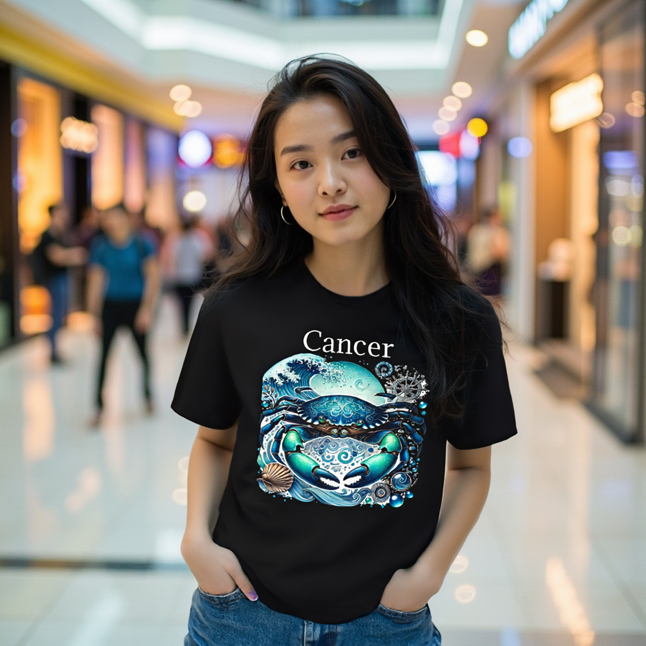 Cancer Zodiac Tee — Astrology T-Shirt by Roger Sampson product thumbnail image