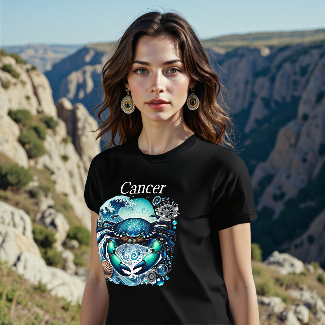 Cancer Zodiac Tee — Astrology T-Shirt by Roger Sampson product thumbnail image