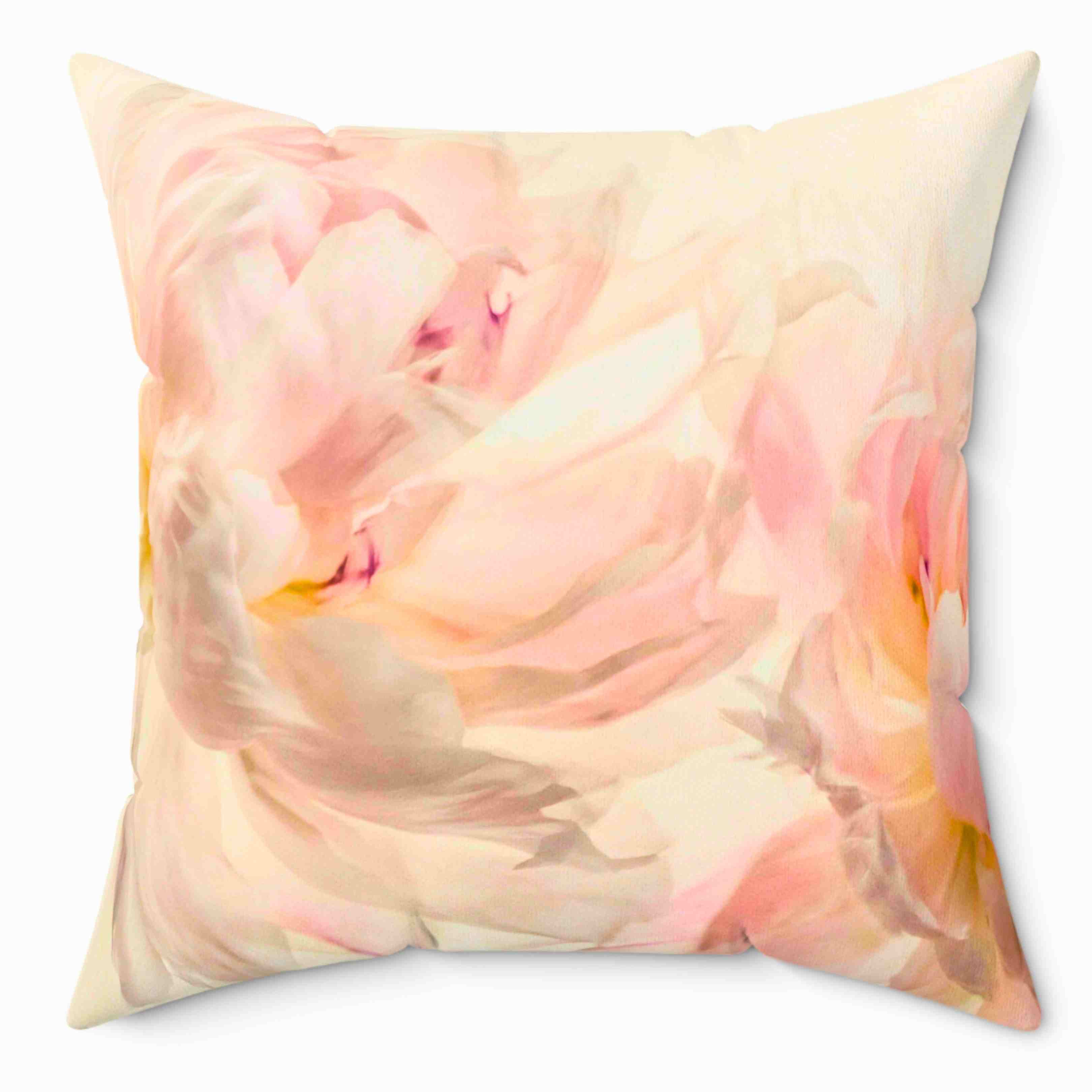 Soft Abstract Pink Peony Throw Pillow | Floral Decorative Cushion product thumbnail image