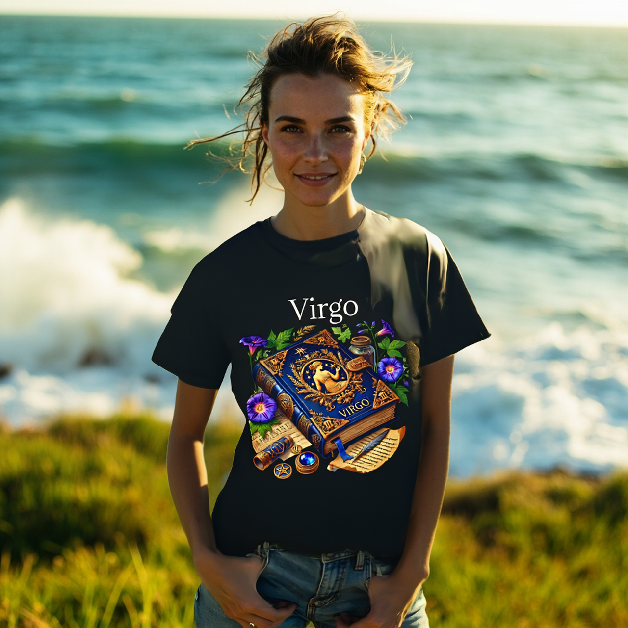 Virgo Zodiac Tee — Astrology T-Shirt by Roger Sampson product thumbnail image