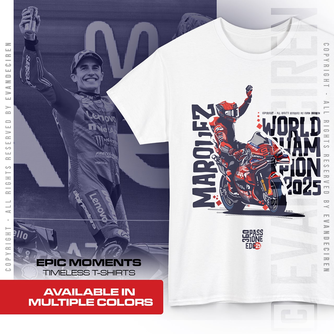 Marc Marquez 2025 | World Champion Illustration