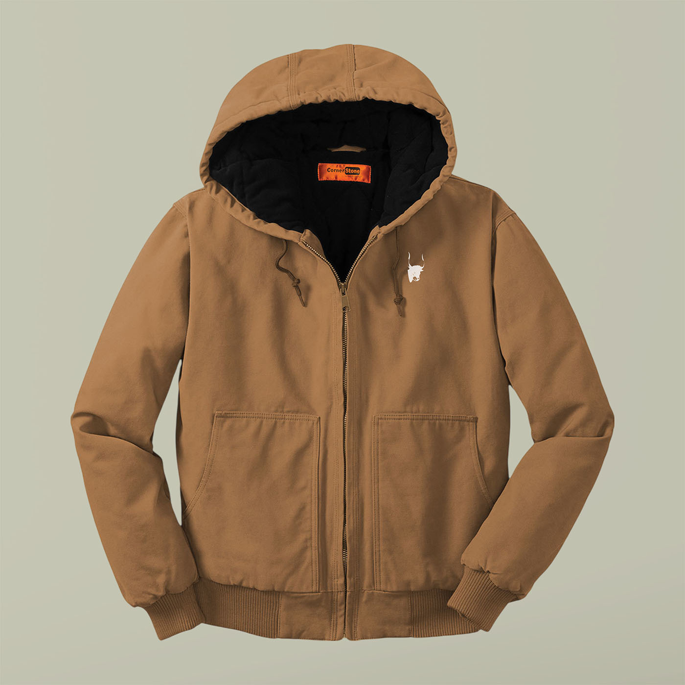 Aurochs Embroidered Work Hoodie - Durable Duck Cloth Zip-Up Jacket product thumbnail image