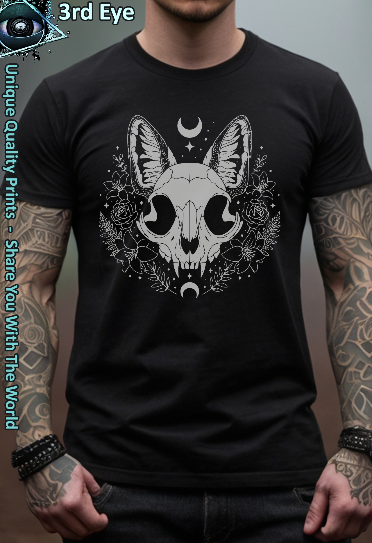 Vintage Cat Skull Floral Ornate Gothic Graphic product thumbnail image Vintage Cat Skull Floral Ornate Gothic Graphic product thumbnail image