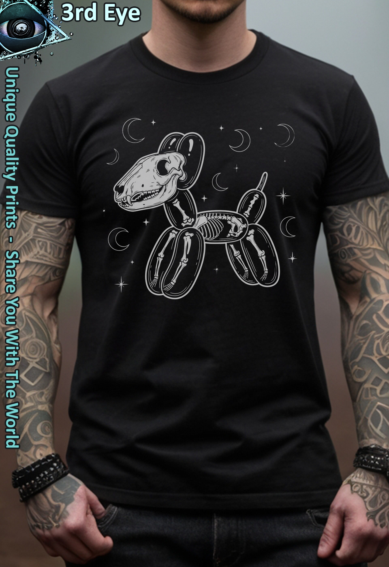 Vintage Funny Distressed Dog Skeleton Balloon Animal Graphic product thumbnail image