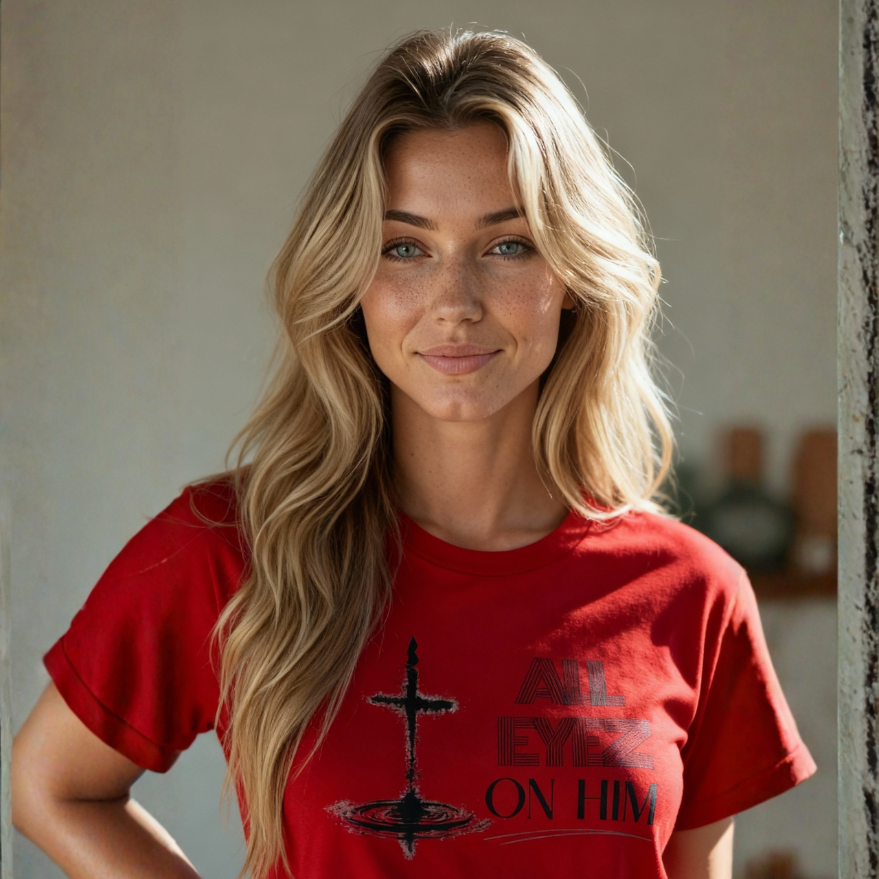 All Eyez On Him Christian T-Shirt — Minimalist Cross Graphic Faith Tee for Men &amp; Women | Inspirational Bible Shirt