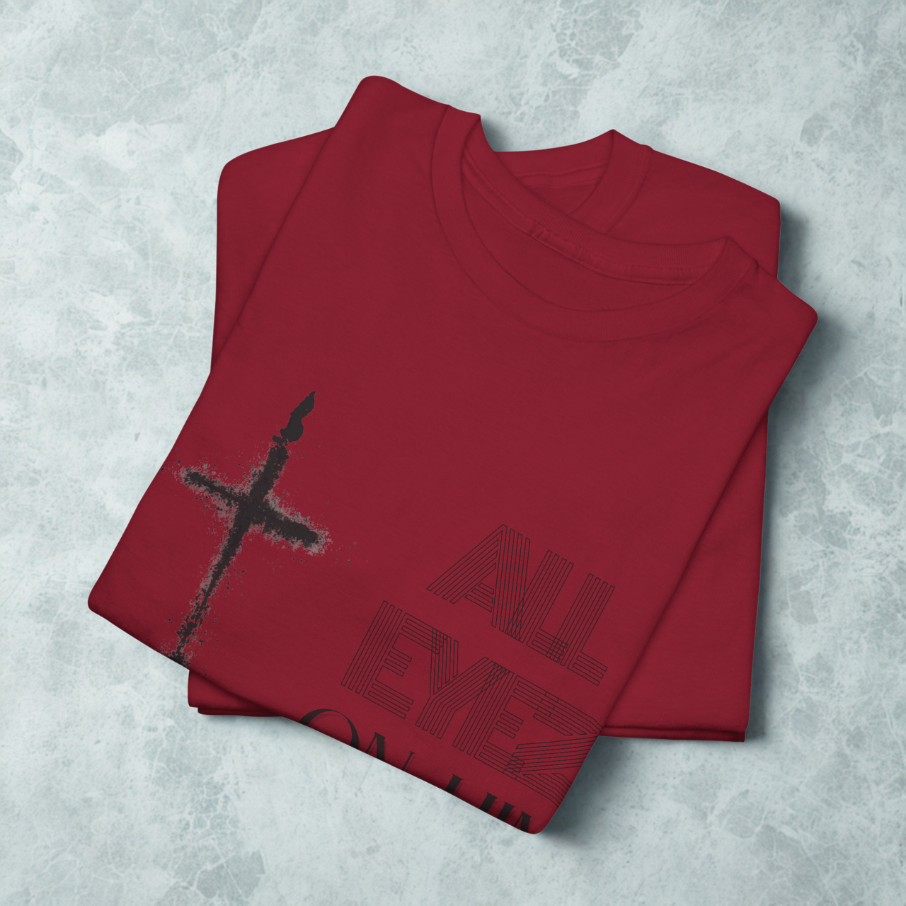 All Eyez On Him Christian T-Shirt — Minimalist Cross Graphic Faith Tee for Men &amp; Women | Inspirational Bible Shirt product thumbnail image