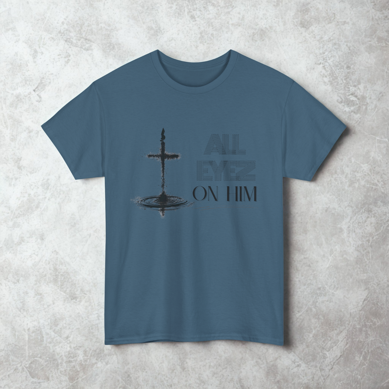 All Eyez On Him Christian T-Shirt — Minimalist Cross Graphic Faith Tee for Men &amp; Women | Inspirational Bible Shirt product thumbnail image