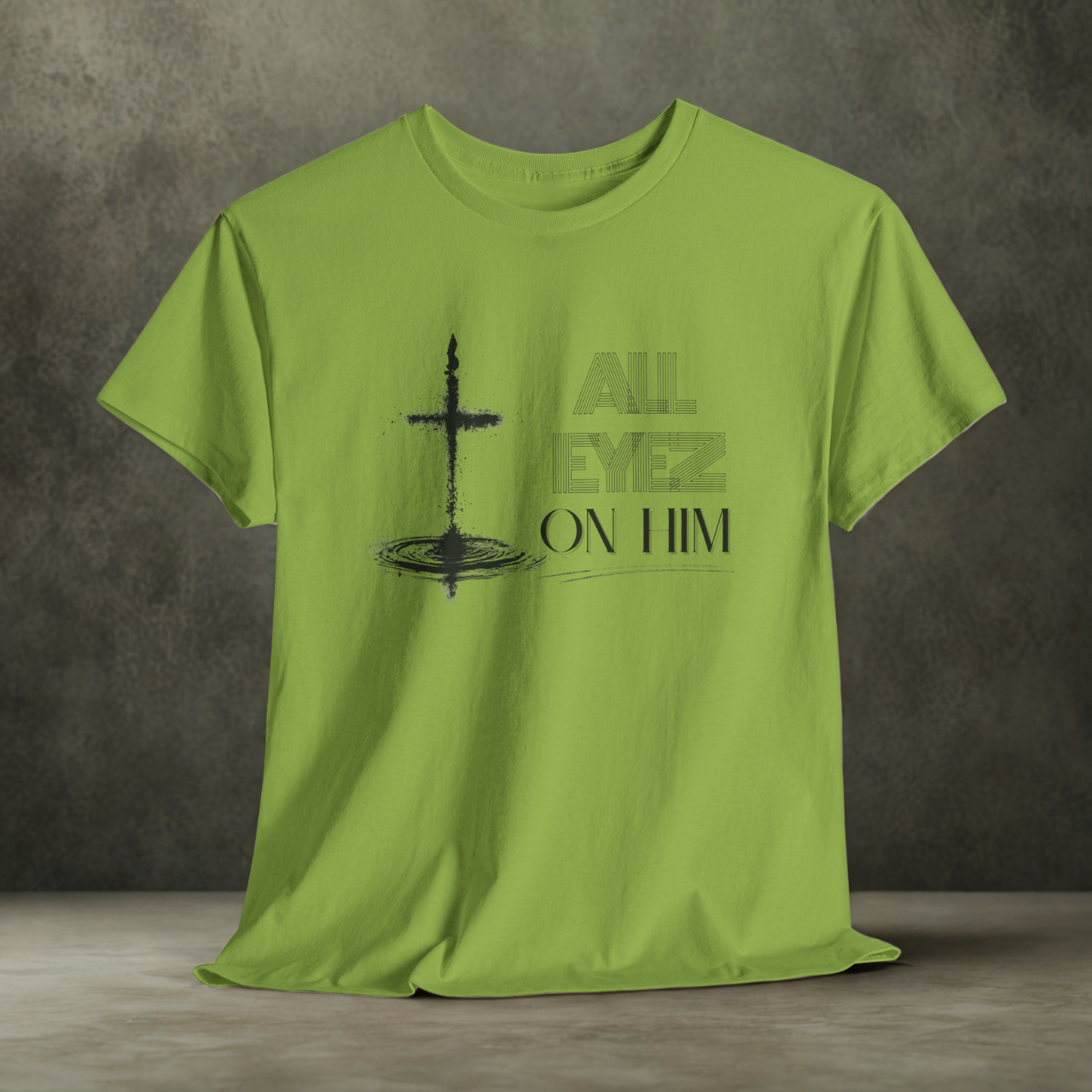 All Eyez On Him Christian T-Shirt — Minimalist Cross Graphic Faith Tee for Men &amp; Women | Inspirational Bible Shirt product thumbnail image