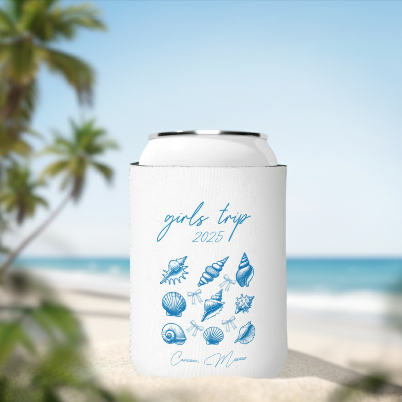 Girls Trip Koozie Personalized Can Cooler Custom Beach Shell Bachelorette Party Favor Summer Boat Day Gift Cute Drink Sleeve product thumbnail image Girls Trip Koozie Personalized Can Cooler Custom Beach Shell Bachelorette Party Favor Summer Boat Day Gift Cute Drink Sleeve product thumbnail image
