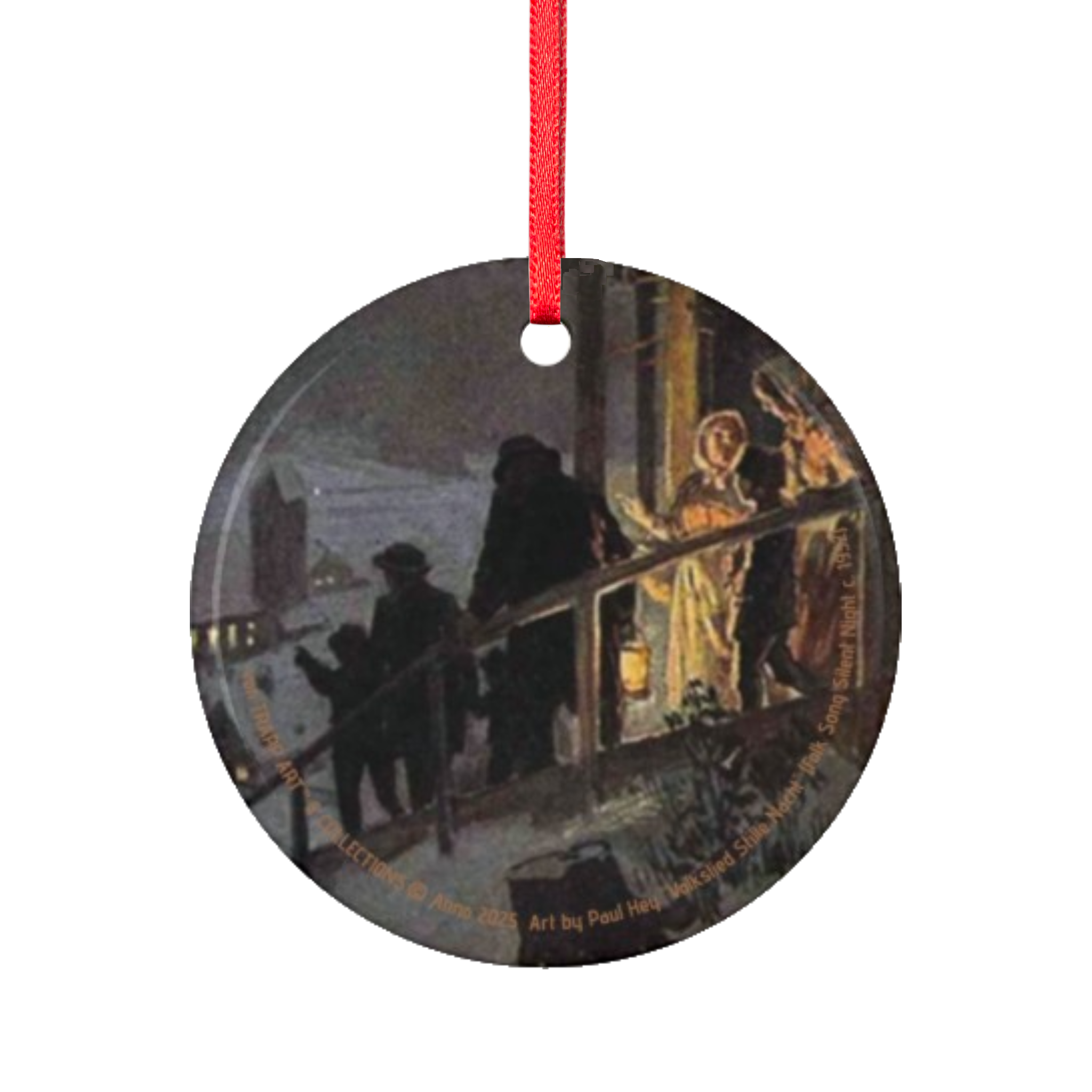 [UK/EU] Art by Paul Hey (c. 1952) – Glossy Ceramic Ornament 2-Sided, Nikolauskirche (Old St. Nicholas Church), Silent Night Art Collection. This item supports the arts and cultural heritage. product thumbnail image