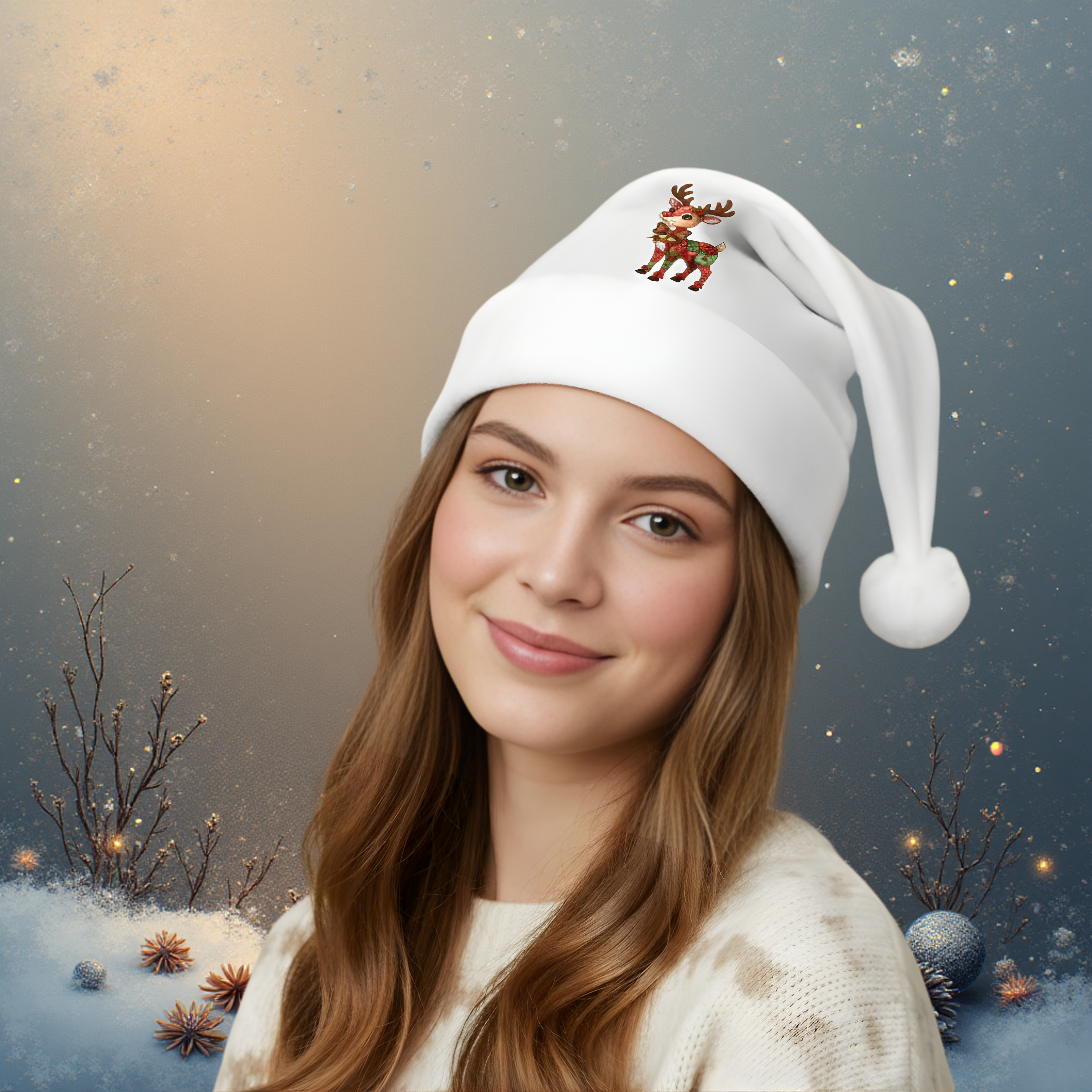 Santa Hat — Festive Christmas Reindeer Holiday Cap product thumbnail image
