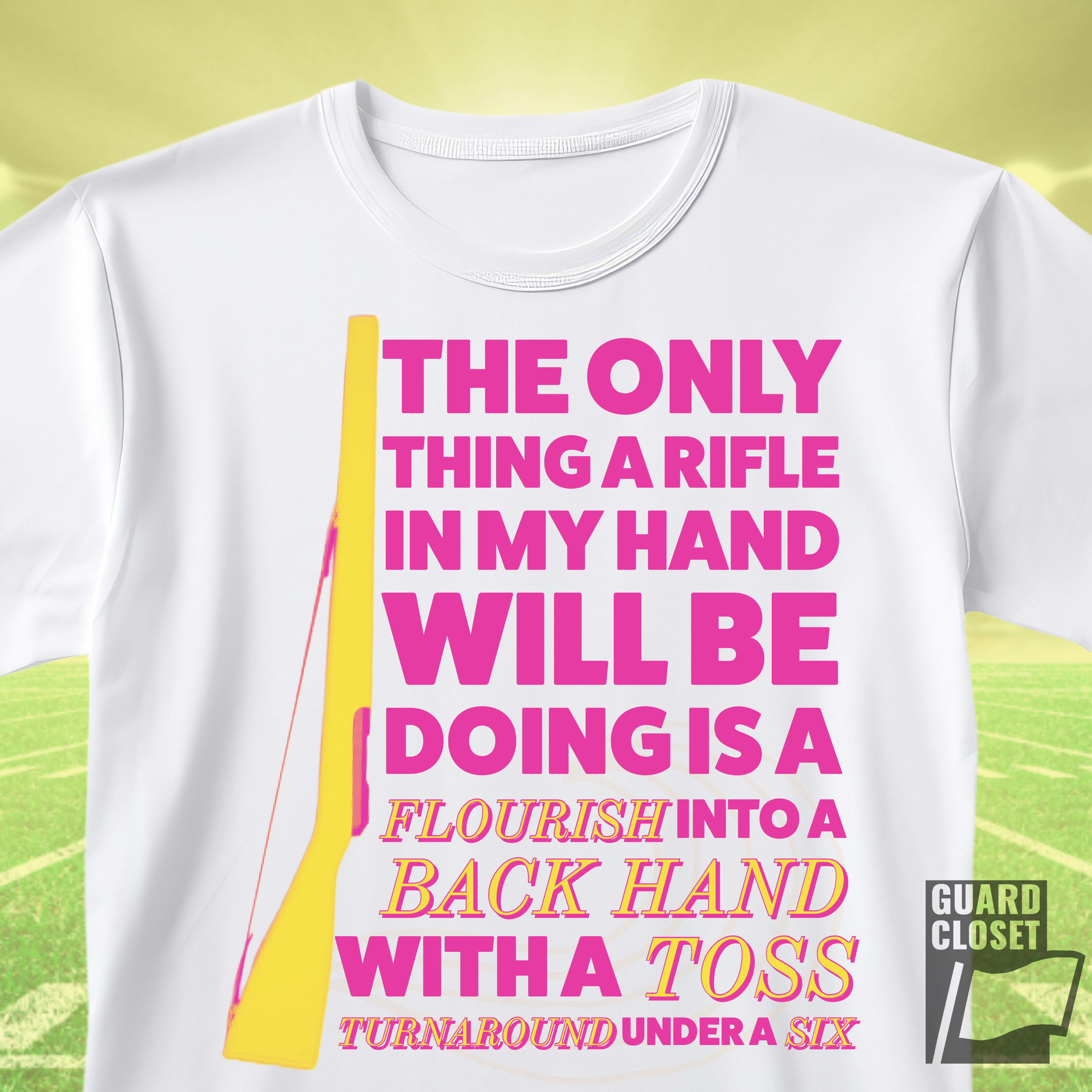 Rifle Flourish Graphic Tee — Colorguard & Marching Arts product thumbnail image Rifle Flourish Graphic Tee — Colorguard & Marching Arts product thumbnail image
