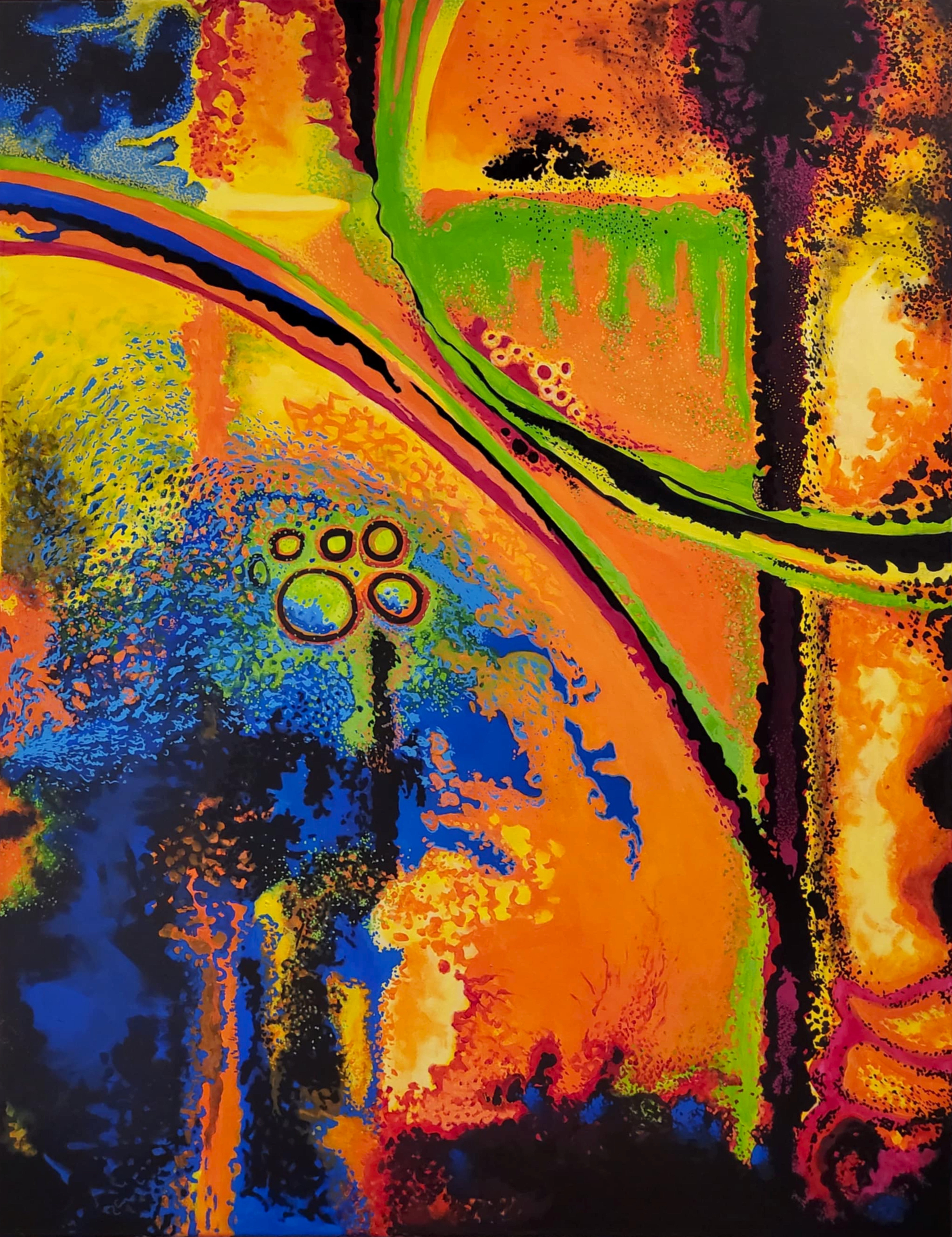 Mirror image print of ‘Crossing boundaries’ is a bold, new, contemporary, abstract art piece perfect for home or office space. product thumbnail image