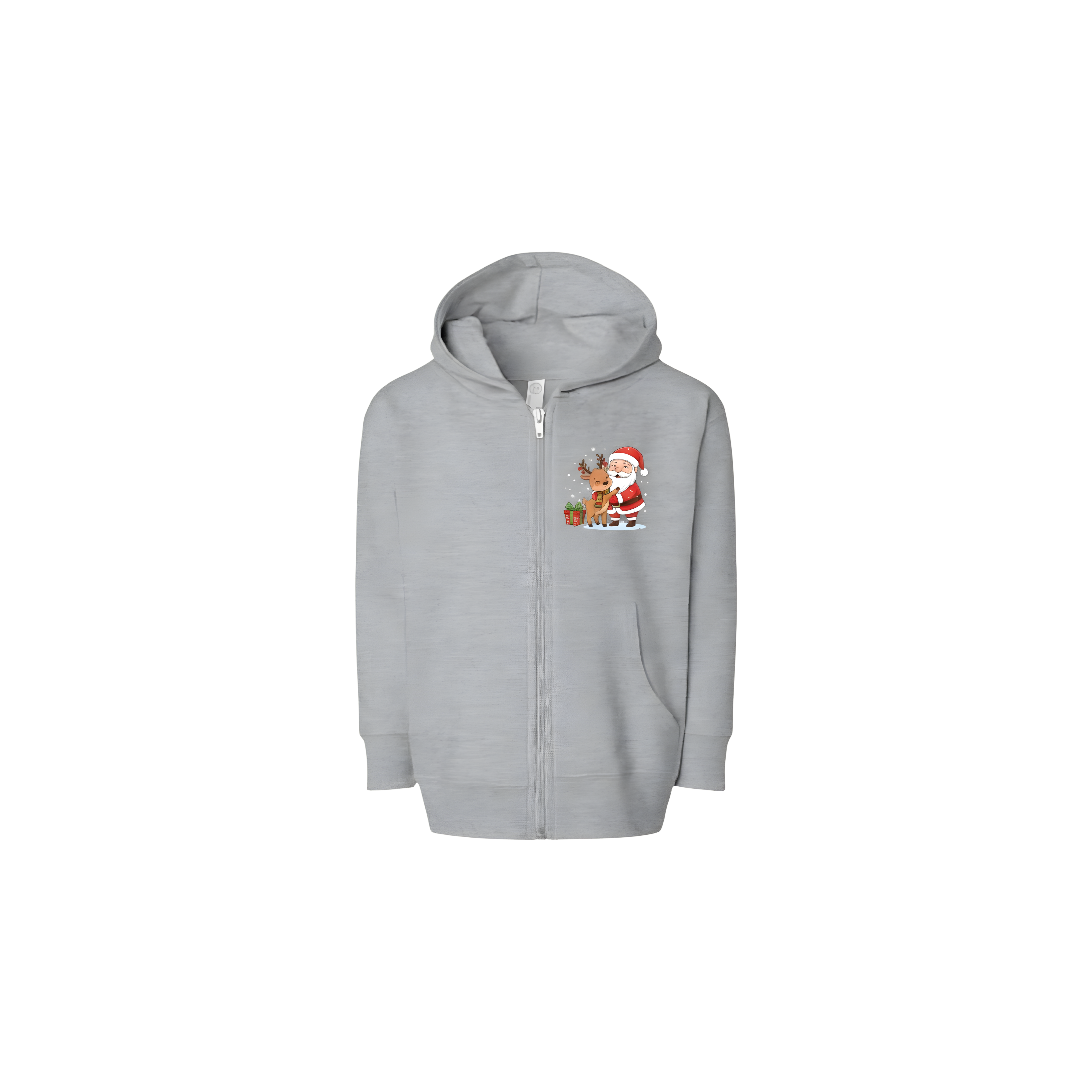 Toddler Christmas Santa Full-Zip Fleece Hoodie — Cute Holiday Kids Jacket product thumbnail image