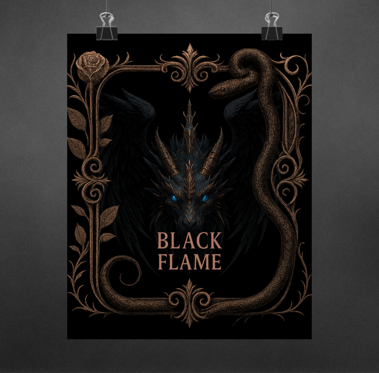 Black Flame – Ornate Serpent Poster Art Black Flame – Ornate Serpent Poster Art