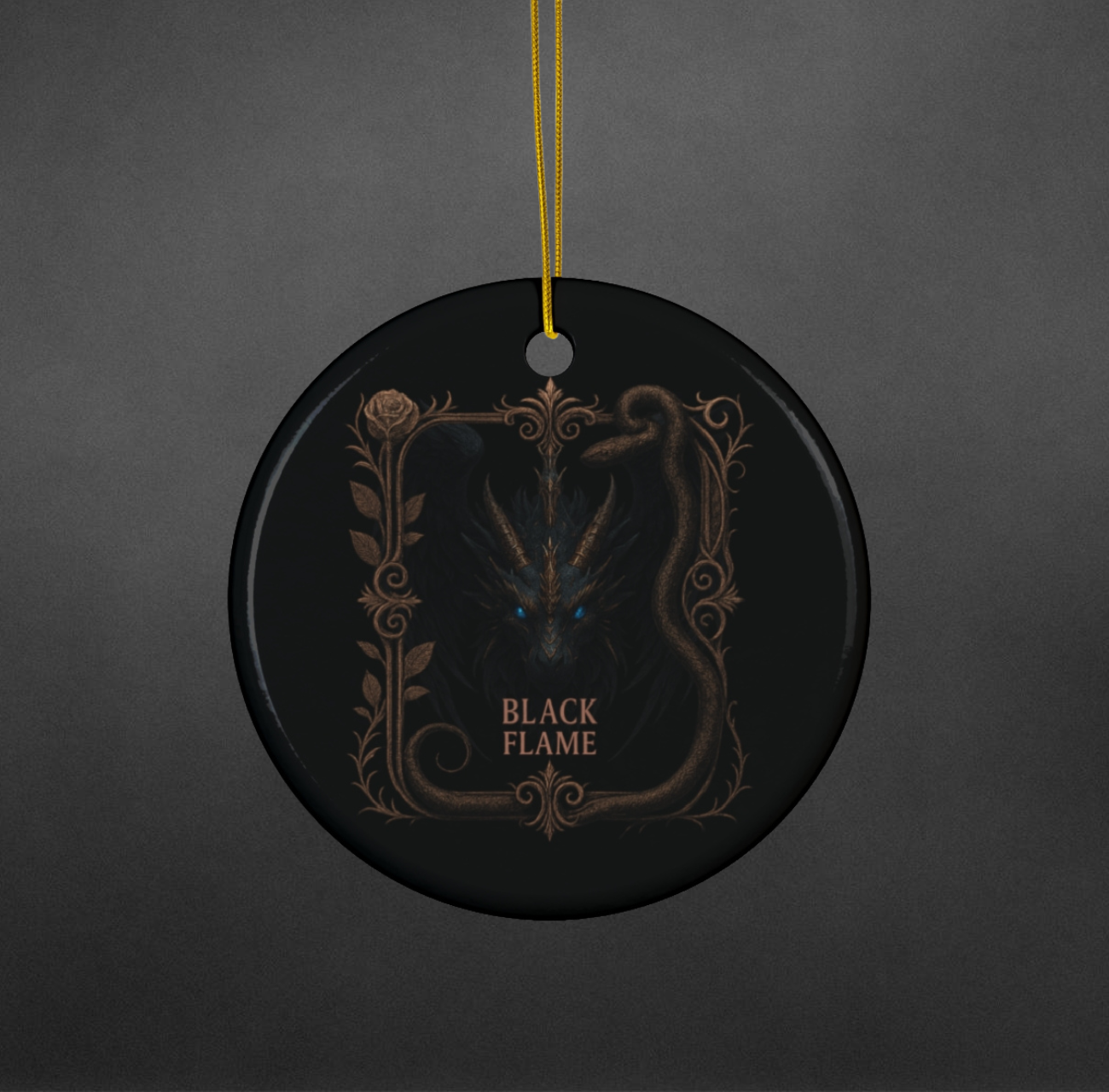 Black Flame – Copper Serpent Ceramic Ornament (4 Shapes) Black Flame – Copper Serpent Ceramic Ornament (4 Shapes)