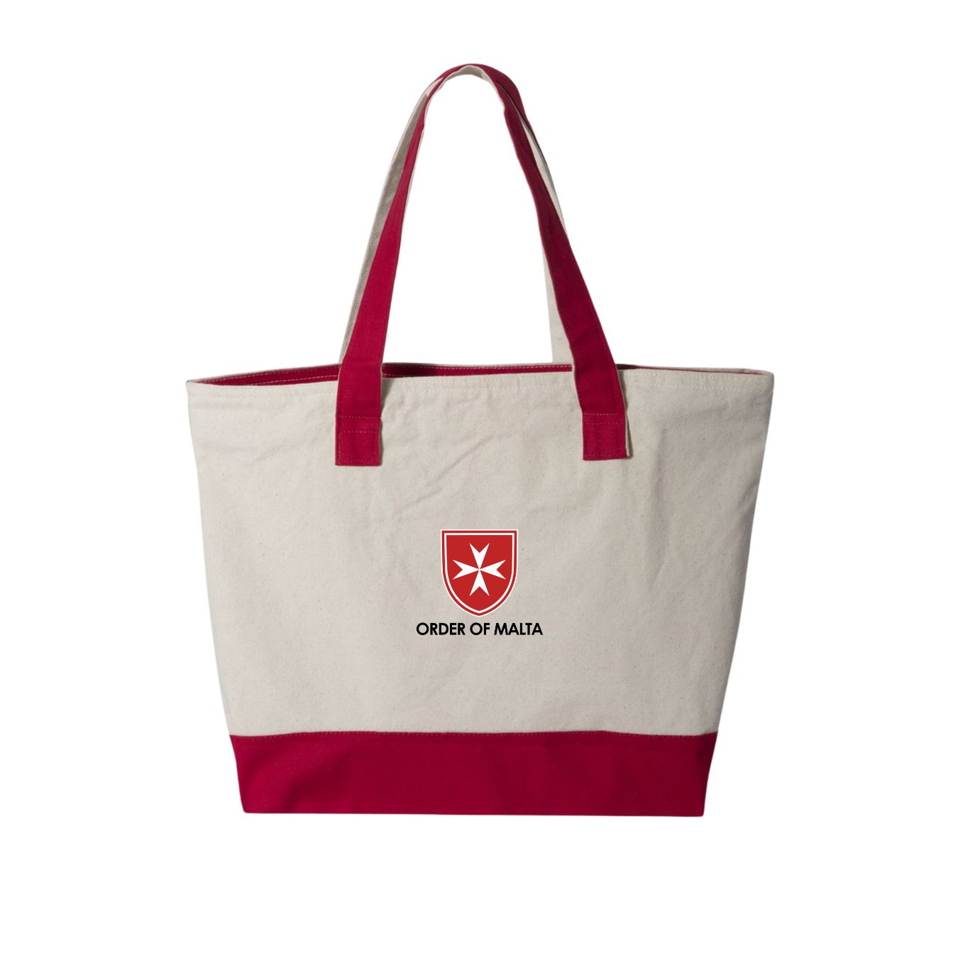 Order of Malta Canvas Tote Bag – Zippered Front Pocket, Shield Logo product thumbnail image Order of Malta Canvas Tote Bag – Zippered Front Pocket, Shield Logo product thumbnail image