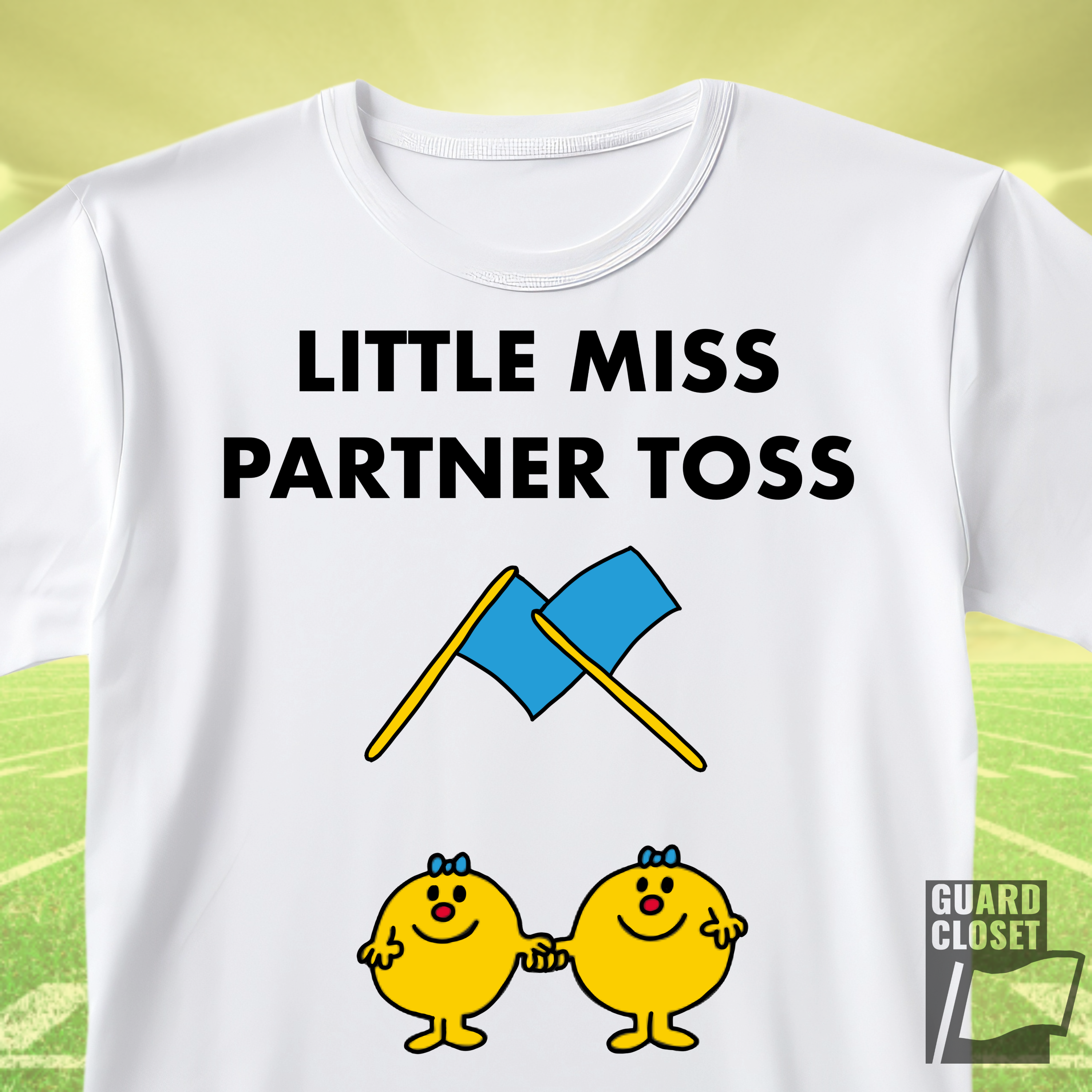 Little Miss Partner Toss Tee — Playful Guard & Marching Arts Shirt product thumbnail image Little Miss Partner Toss Tee — Playful Guard & Marching Arts Shirt product thumbnail image