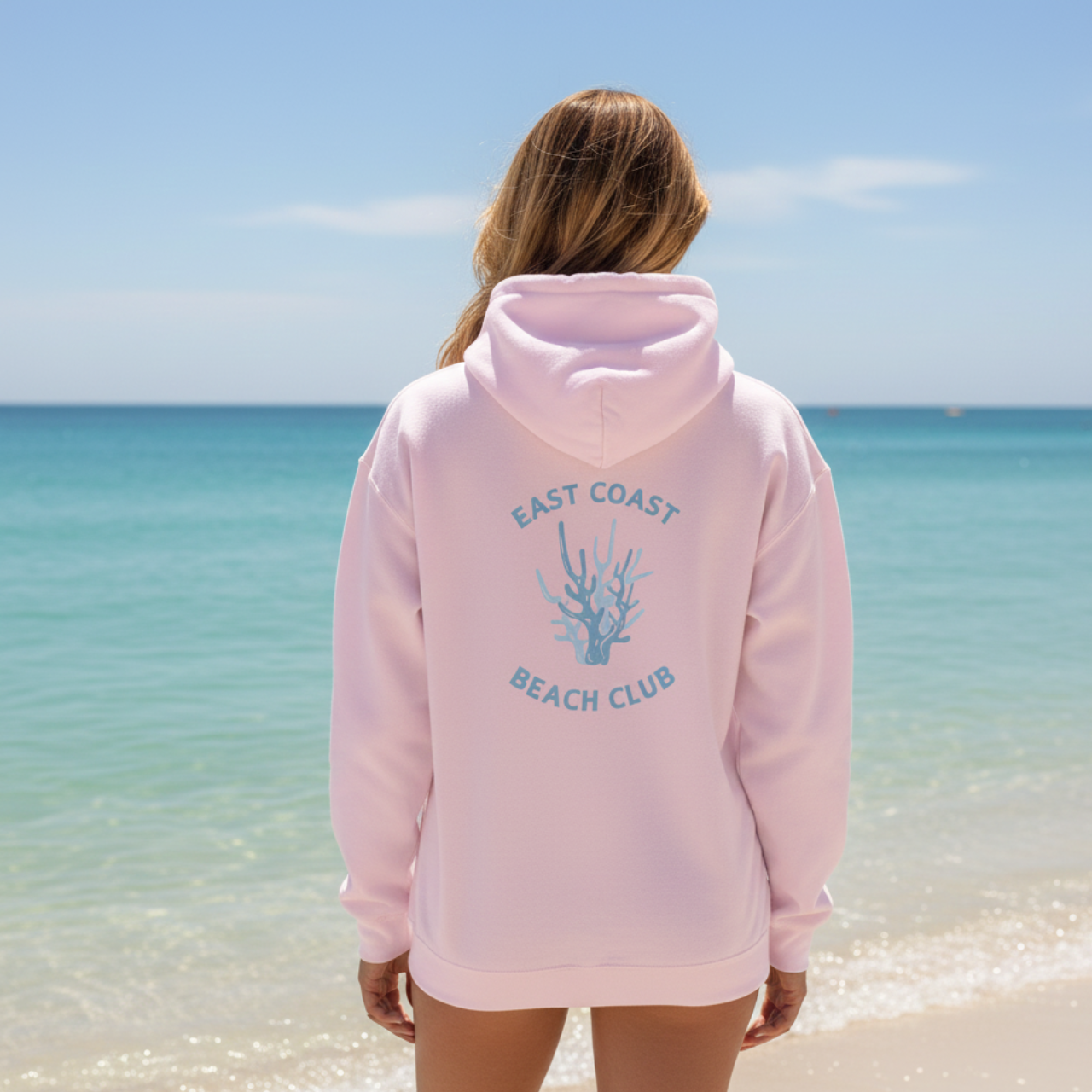 Beach Club Hoodie East Coast Coral Graphic Sweatshirt, Coastal Summer Hoodie, Ocean Inspired Pullover, Beachwear Gift for Her, Coastal Style product thumbnail image Beach Club Hoodie East Coast Coral Graphic Sweatshirt, Coastal Summer Hoodie, Ocean Inspired Pullover, Beachwear Gift for Her, Coastal Style product thumbnail image
