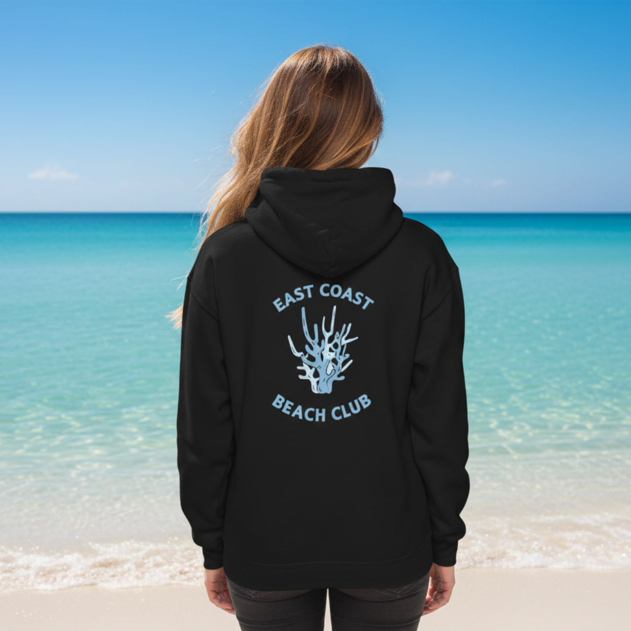 Beach Club Hoodie East Coast Coral Graphic Sweatshirt, Coastal Summer Hoodie, Ocean Inspired Pullover, Beachwear Gift for Her, Coastal Style product thumbnail image Beach Club Hoodie East Coast Coral Graphic Sweatshirt, Coastal Summer Hoodie, Ocean Inspired Pullover, Beachwear Gift for Her, Coastal Style product thumbnail image