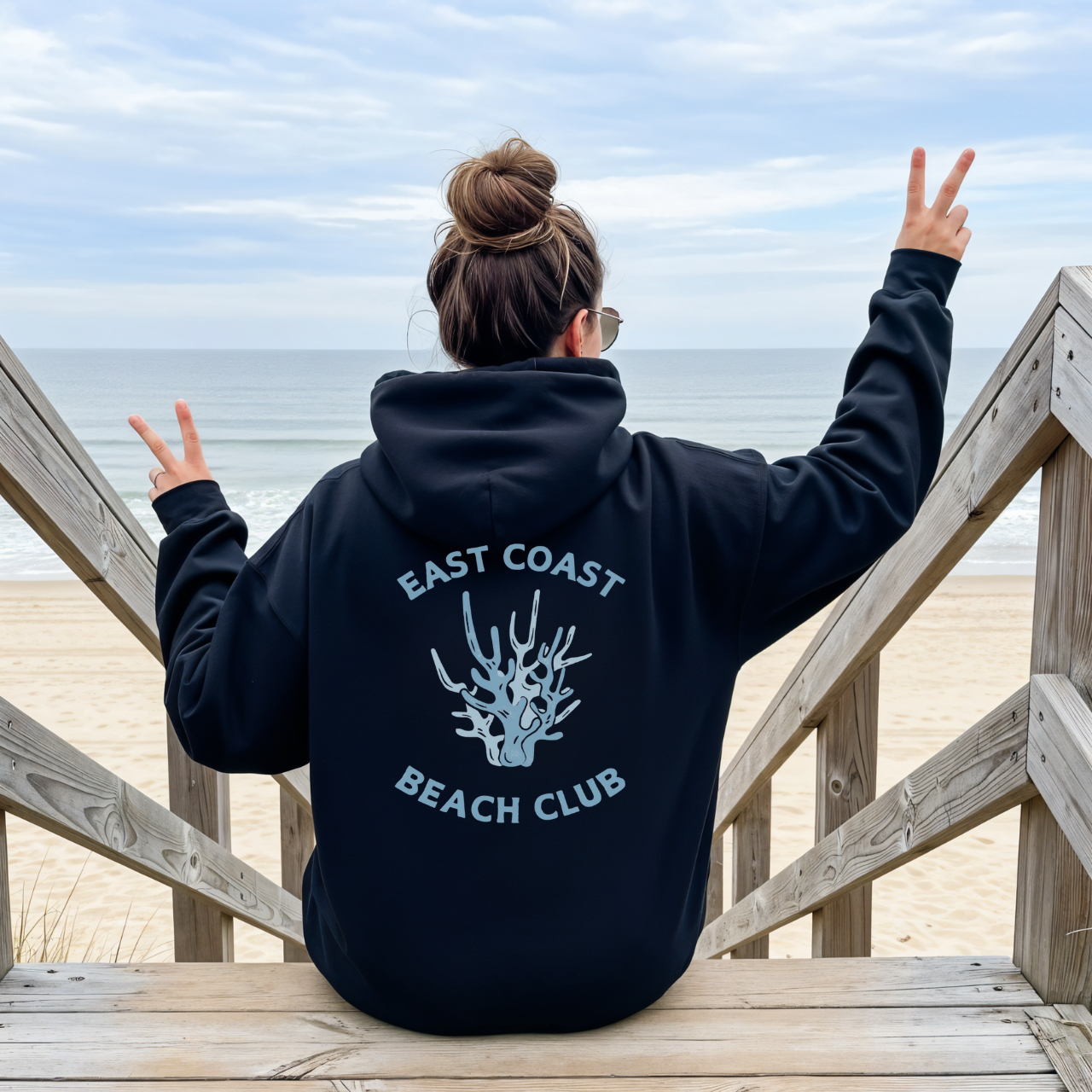 Beach Club Hoodie East Coast Coral Graphic Sweatshirt, Coastal Summer Hoodie, Ocean Inspired Pullover, Beachwear Gift for Her, Coastal Style product thumbnail image Beach Club Hoodie East Coast Coral Graphic Sweatshirt, Coastal Summer Hoodie, Ocean Inspired Pullover, Beachwear Gift for Her, Coastal Style product thumbnail image