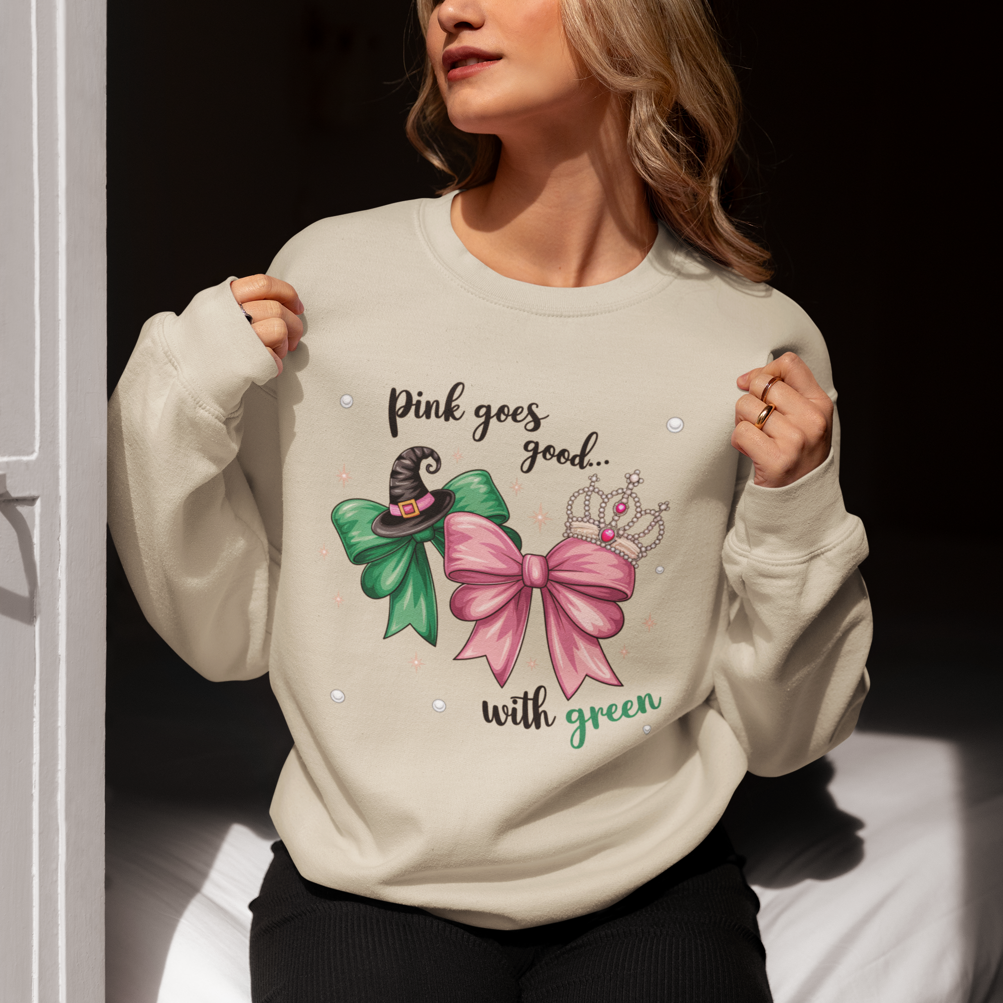 Pink goes good with Green Sweatshirt product thumbnail image
