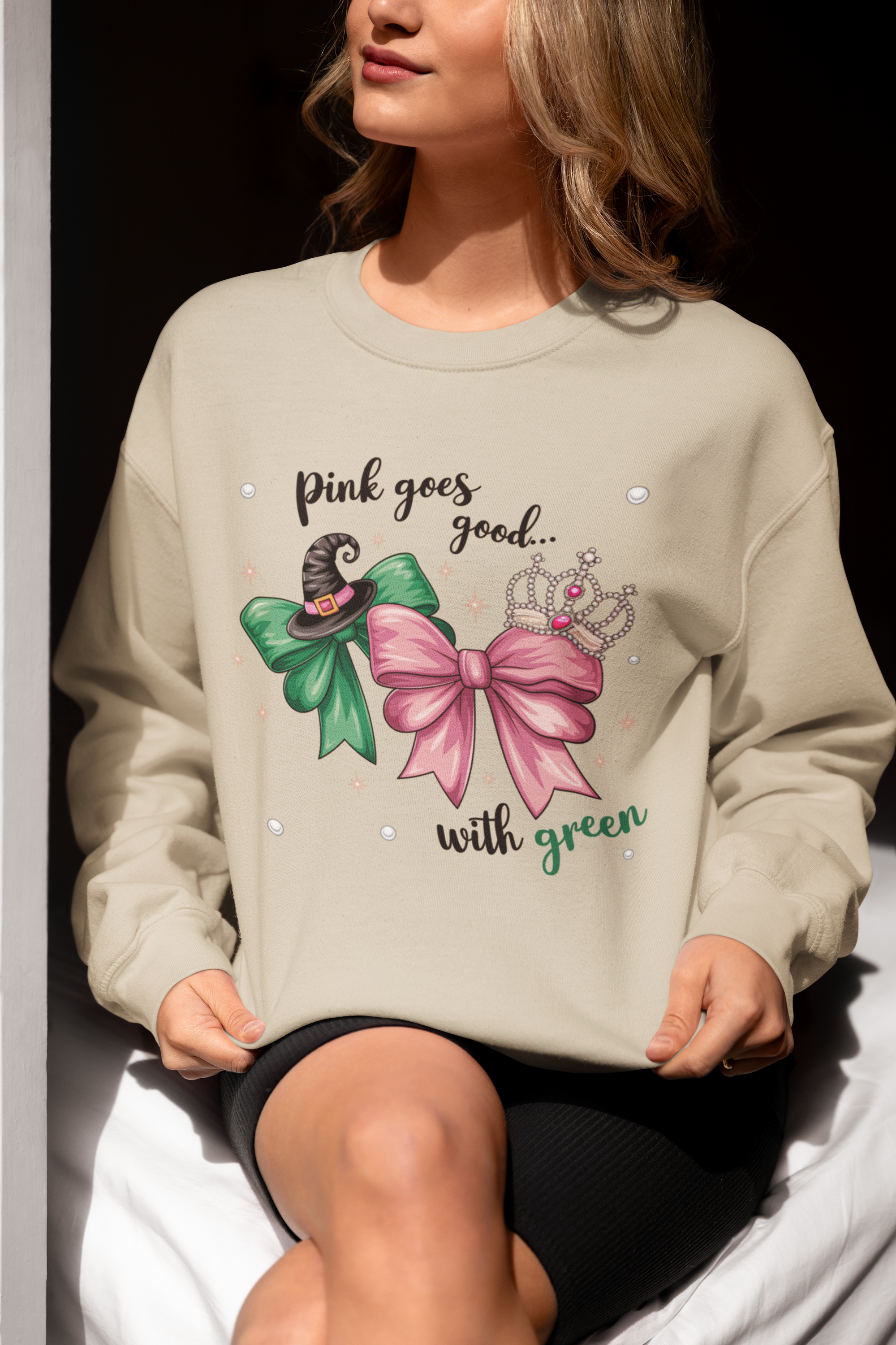 Pink goes good with Green Sweatshirt product thumbnail image